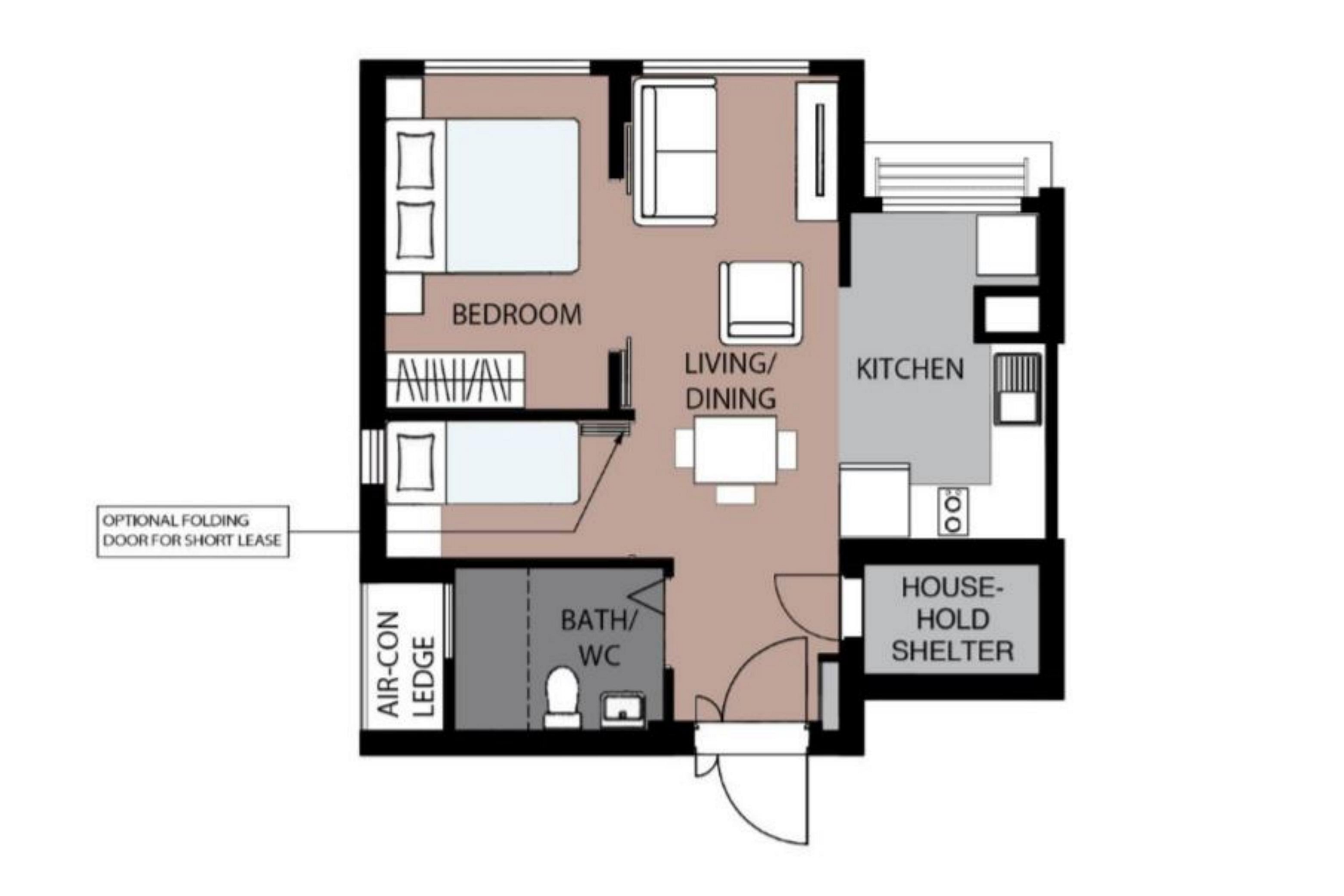 Half Of All New Two Room Flexi Flats Bought By Seniors 40 Year Lease   Fh Floorplan 09 2x 