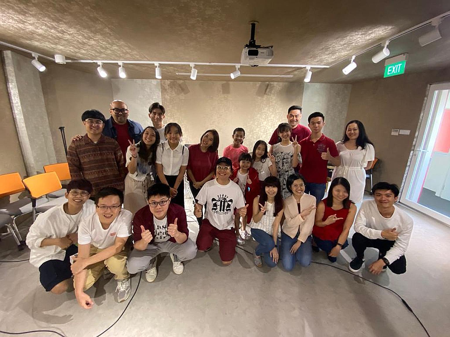 Right: The cartoon that creative director Kelvin Chan drew to inform and educate people about the coronavirus. Far right: The team behind the song Braver Together includes students from The Songwriter Music College and staff from music company Funkie