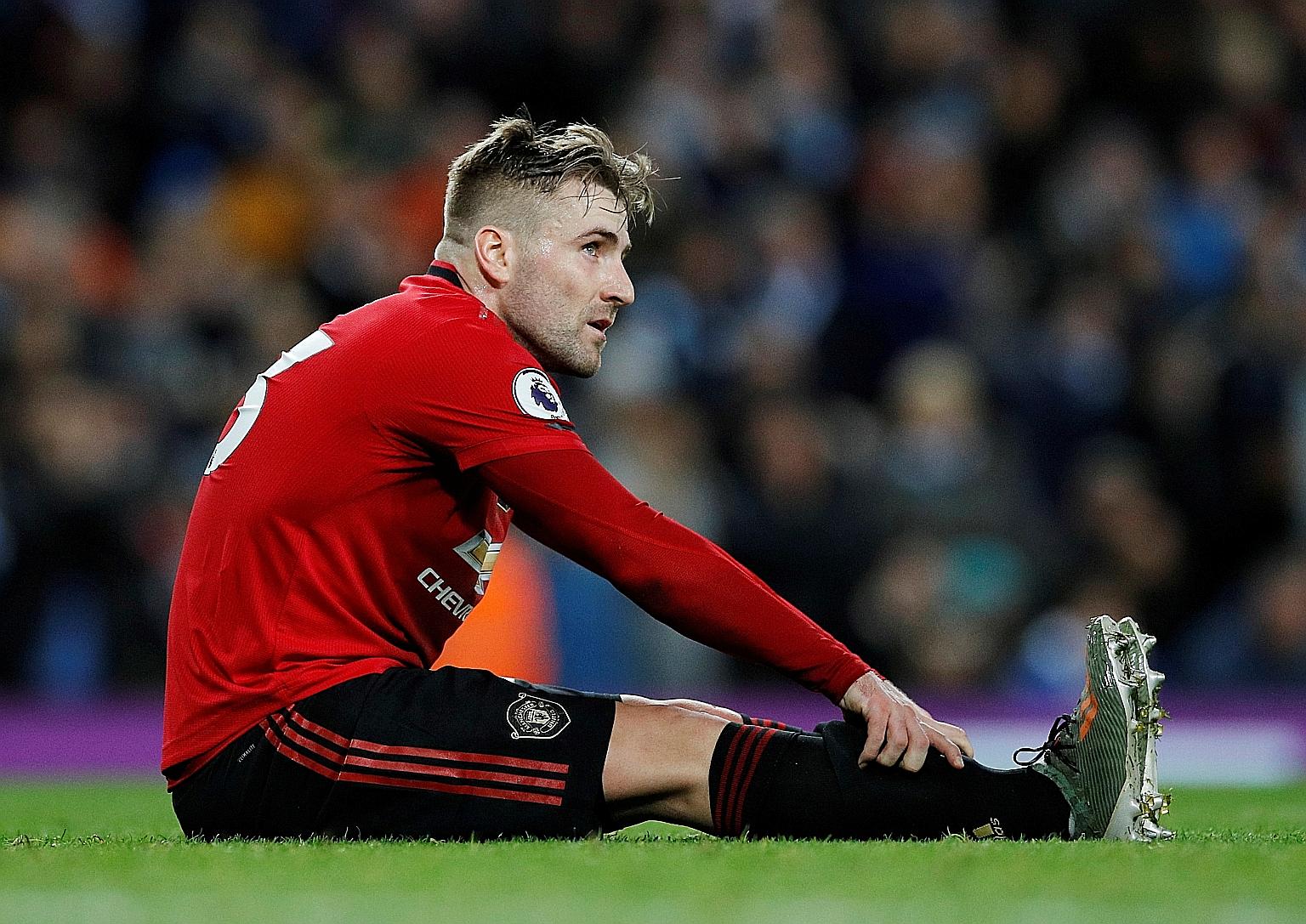 Manchester United's Luke Shaw during their 2-1 upset win on Dec 7 at the Etihad Stadium in the Manchester derby, a rare high point for the club this season. PHOTO: REUTERS