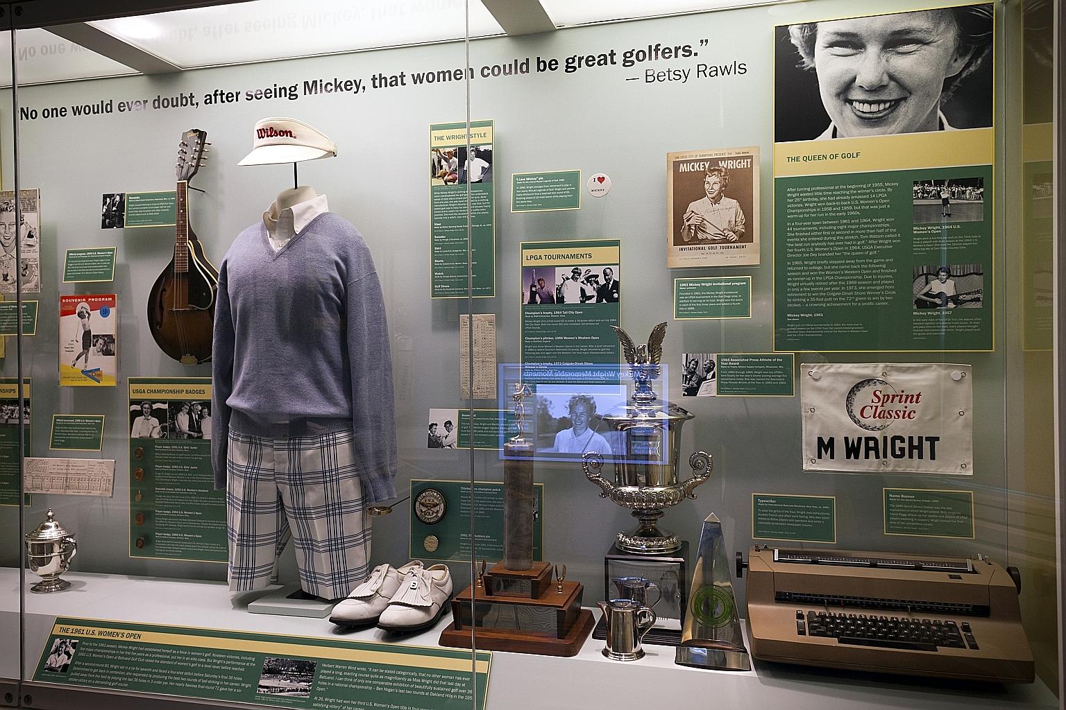 The Mickey Wright room in the United States Golf Association Museum in New Jersey is the association's first permanent exhibit honouring a female golfer.