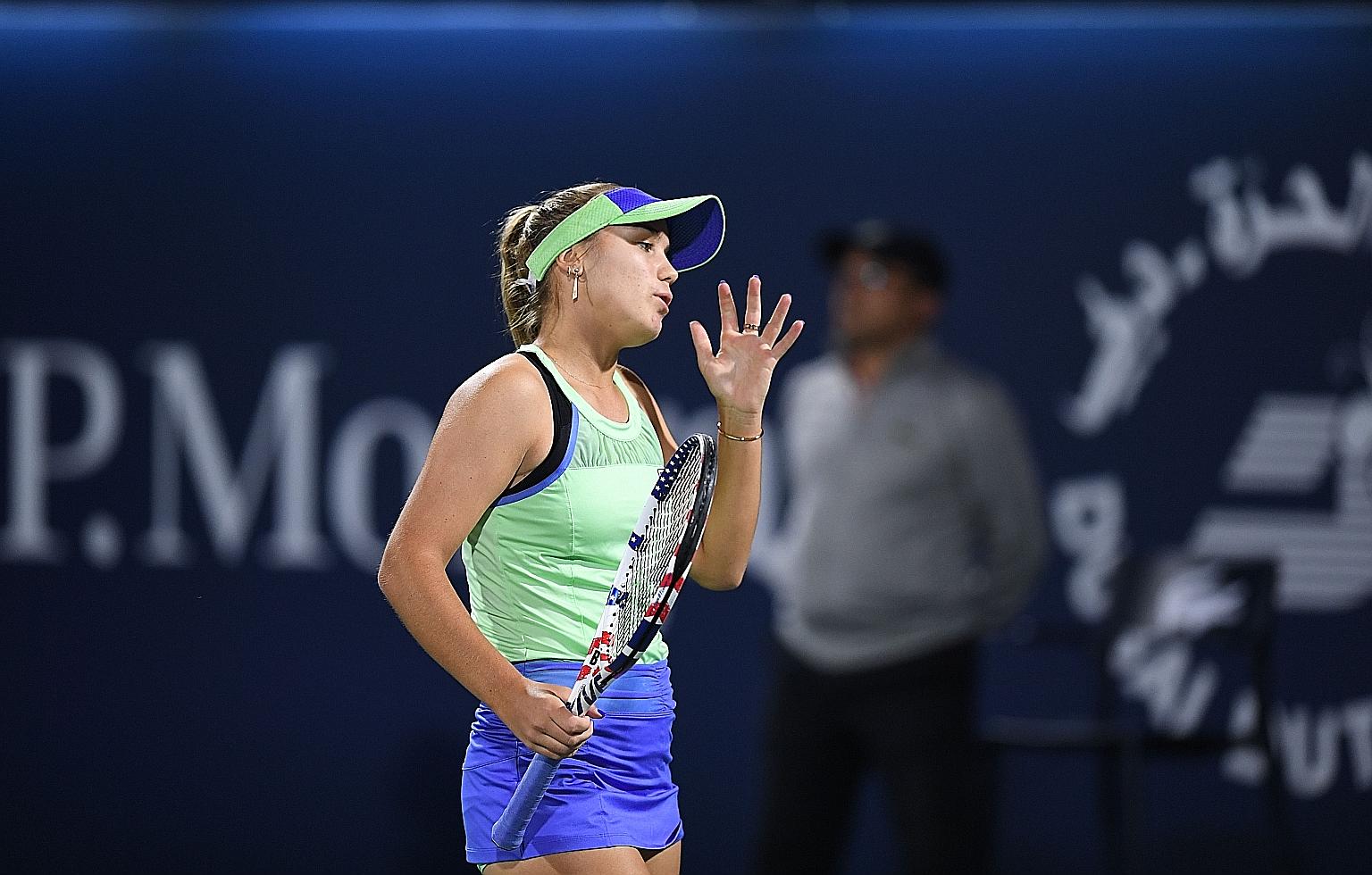 Australian Open champion Sofia Kenin was beaten 6-7 (2-7), 6-3, 6-3 by Kazakhstan's Elena Rybakina in the last 32 of the Dubai Championships on Tuesday. It was the American's first WTA Tour loss since Melbourne. PHOTO: AGENCE FRANCE-PRESSE