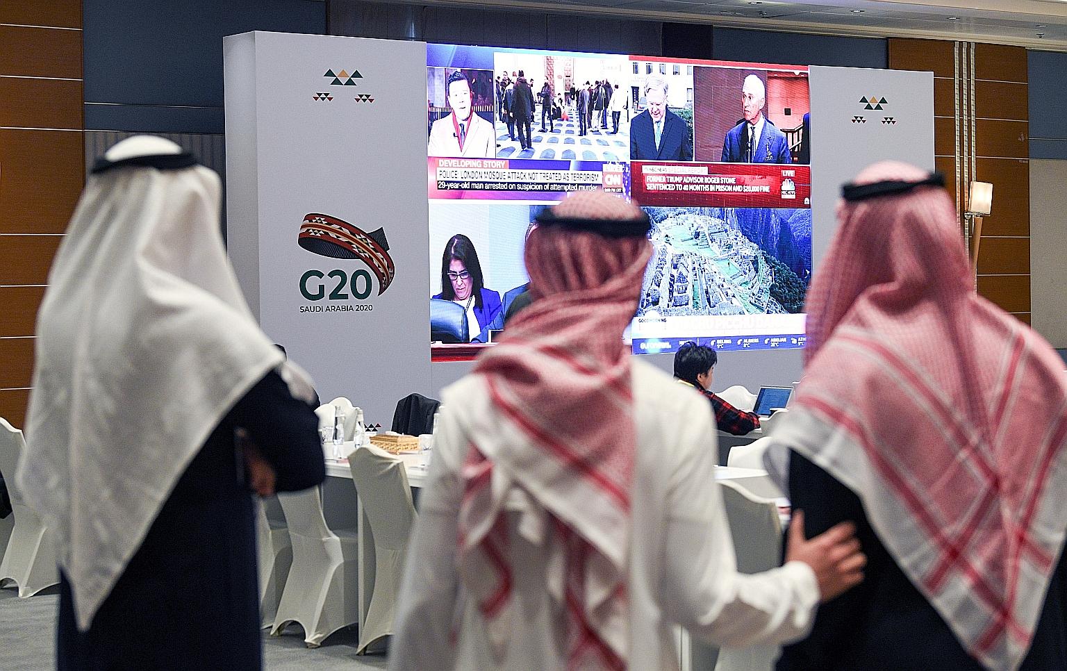 Finance chiefs from the world's 20 biggest economies will meet this weekend in Riyadh, Saudi Arabia, for the first time since the coronavirus outbreak. Slumping activity will add to pressure on governments and central banks to respond with more suppo