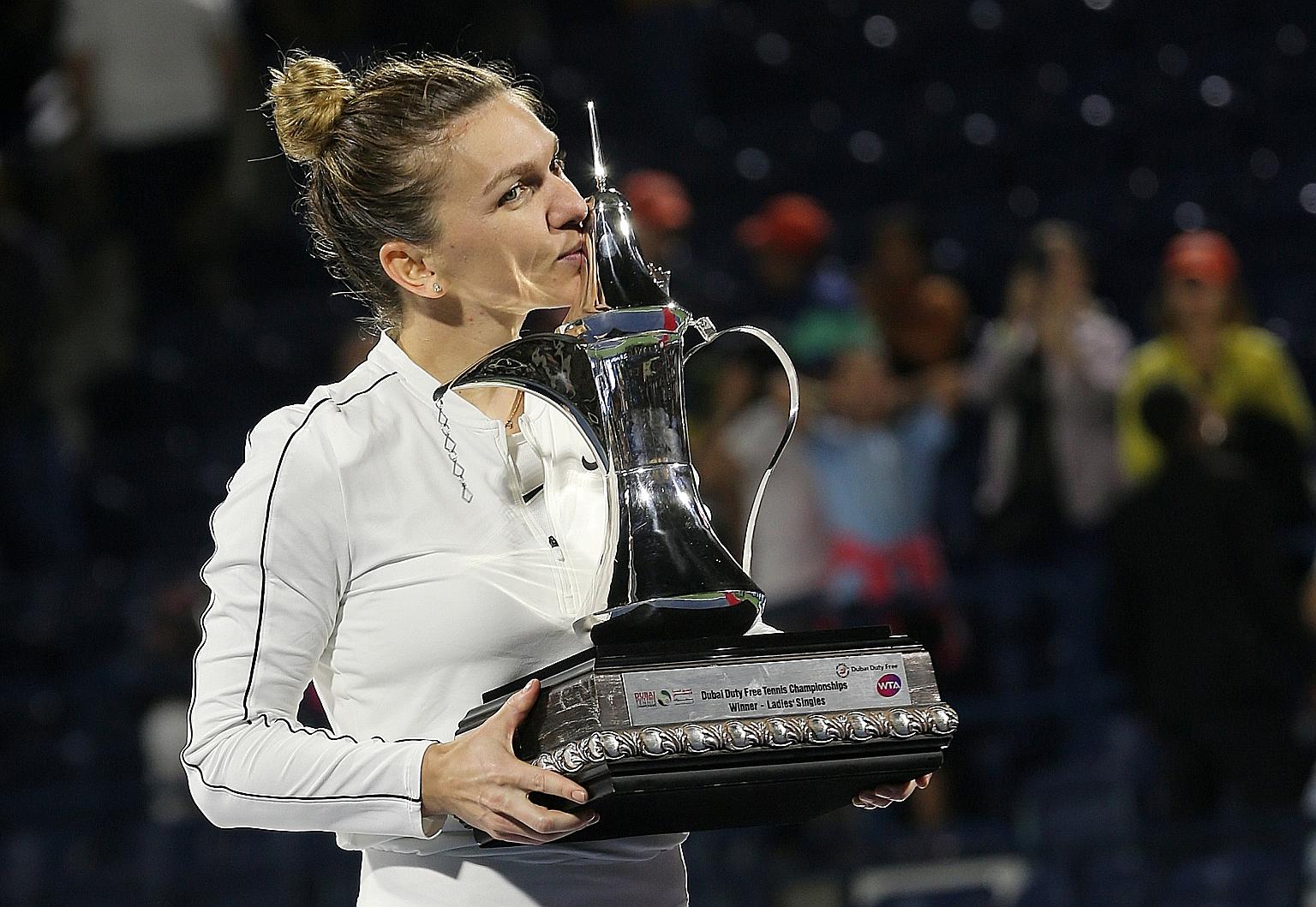 Simona Halep's Dubai Championships victory on Saturday was her second in the tournament after 2015 and also her 20th career title. 