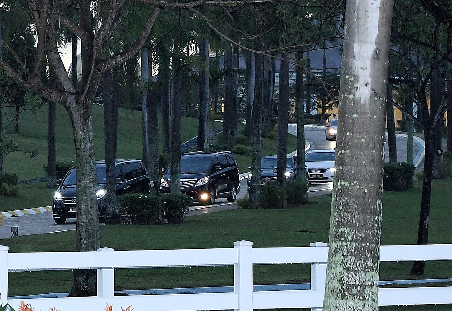 Vehicles carrying several dignitaries were seen leaving the Istana Negara palace at 7.25pm yesterday.
