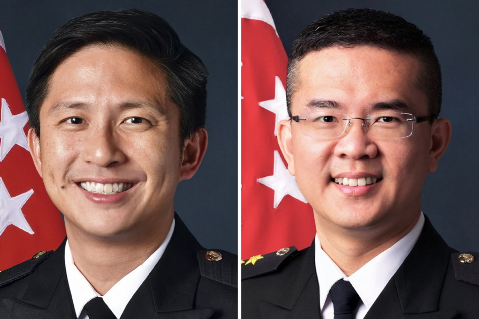 Rear-Admiral Aaron Beng Yao Cheng (left), currently chief of staff - naval staff, will take over as the chief of navy on March 23. RADM Lew Chuen Hong, the outgoing chief of navy, has served the Singapore Armed Forces for 25 years since 1995.