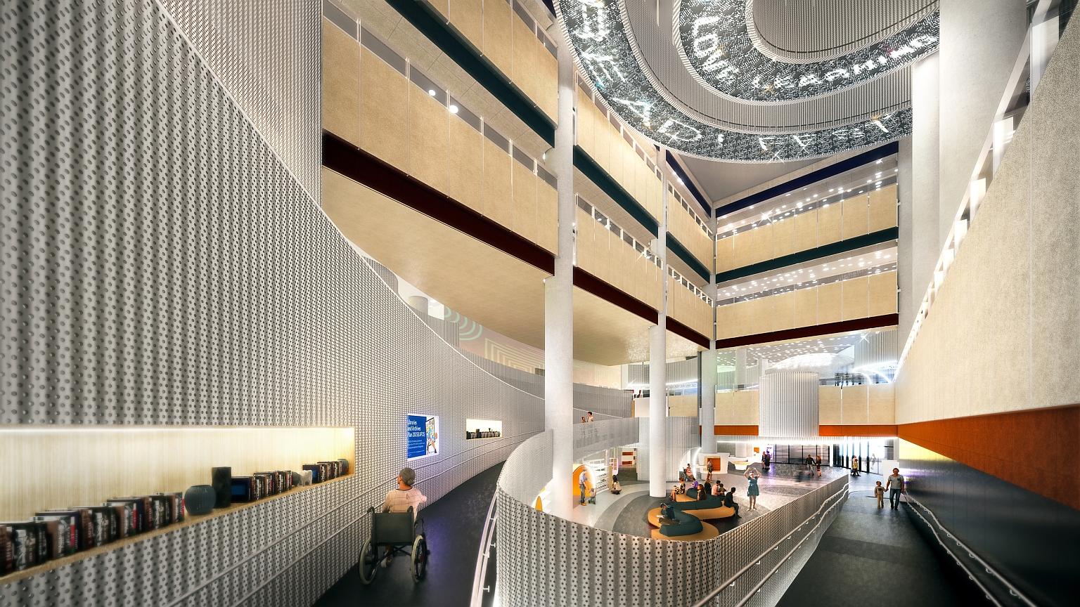 An artist's impression of the Punggol Regional Library, which will open late next year. It will offer users with disabilities and children with special needs customised services and calming zones.