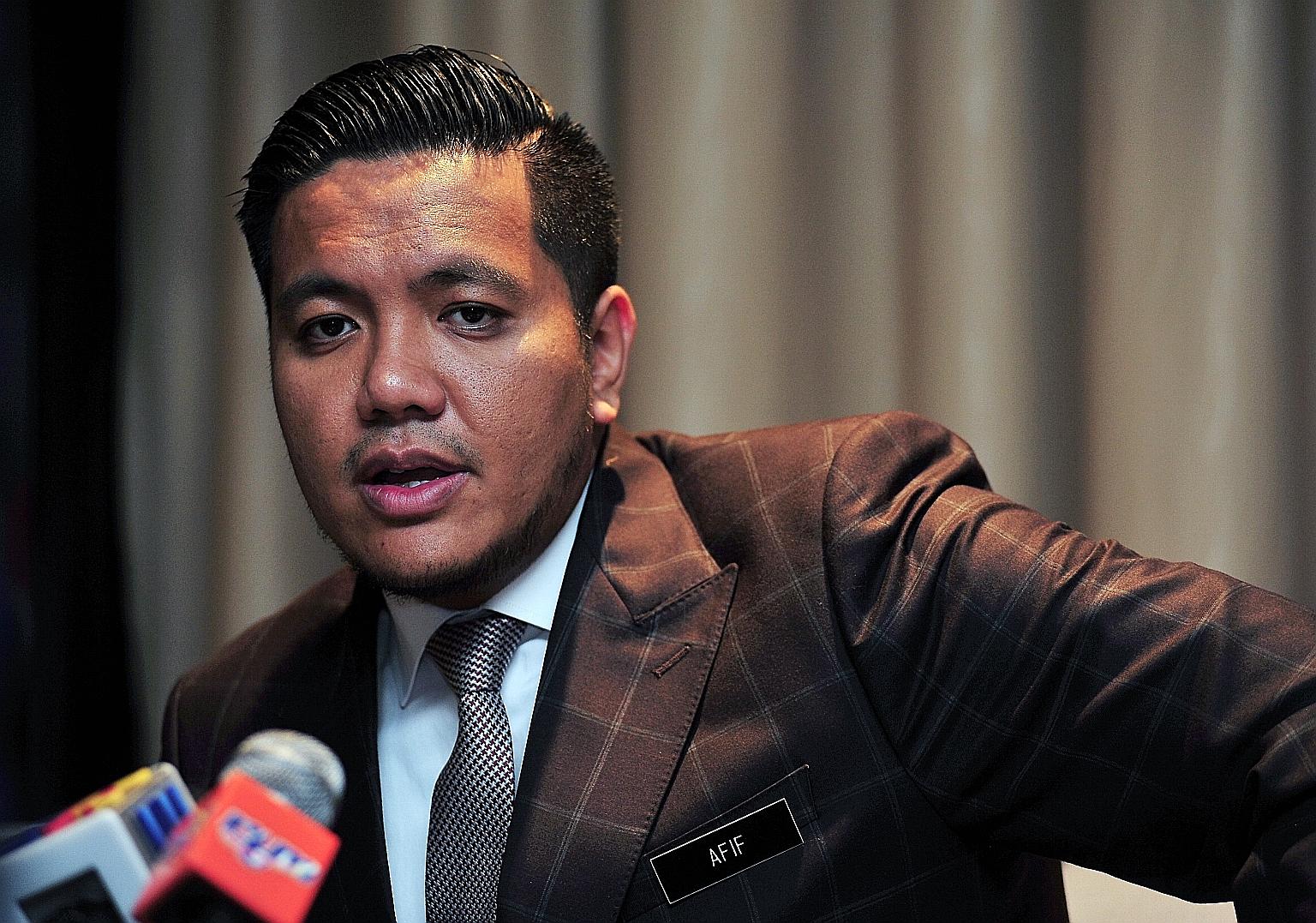 A 2018 file photo of Dr Afif Bahardin. He told a press conference yesterday that his resignation from Penang's state Cabinet was due to pressure from PKR's leadership over his alliance with sacked deputy president Azmin Ali. PHOTO: BERNAMA