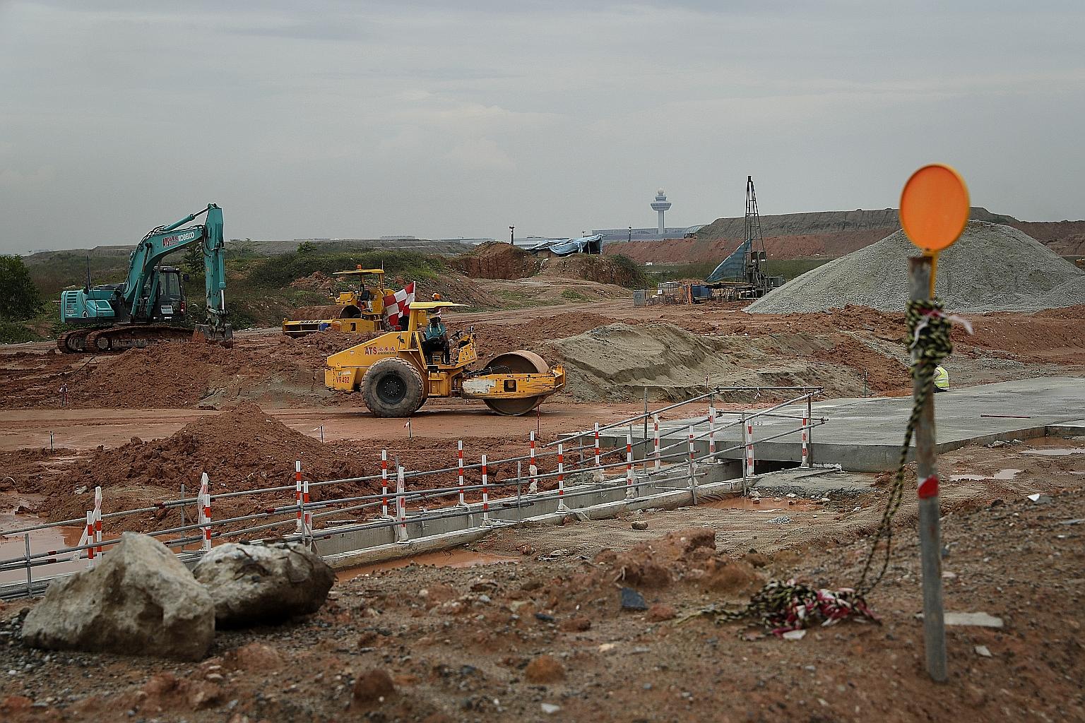 If the coronavirus outbreak drags on, it could disrupt the supply of construction equipment and materials for the construction of major transport infrastructure projects such as Changi Airport Terminal 5, which is expected to be ready in the 2030s.