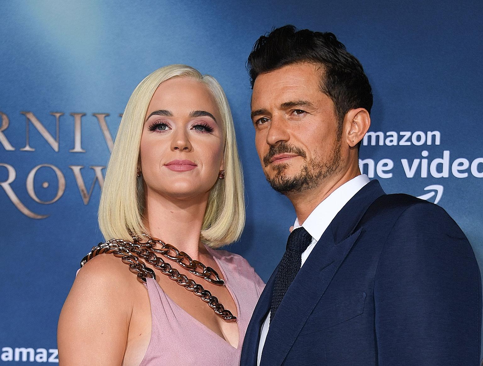 Pop singer Katy Perry and her fiance, actor Orlando Bloom (both left), at the Los Angeles premiere of the Amazon Original Series, Carnival Row, last August.