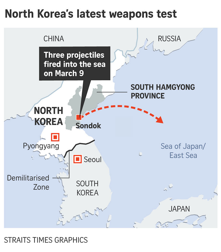 North Korea fires multiple projectiles: South’s military | The Straits ...