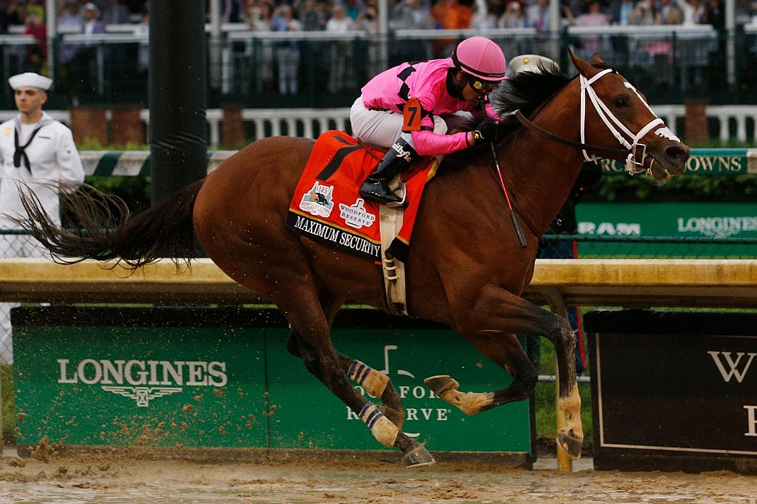 Maximum Security winning last year's Kentucky Derby but was later disqualified for blocking. It has won eight of its 10 starts.