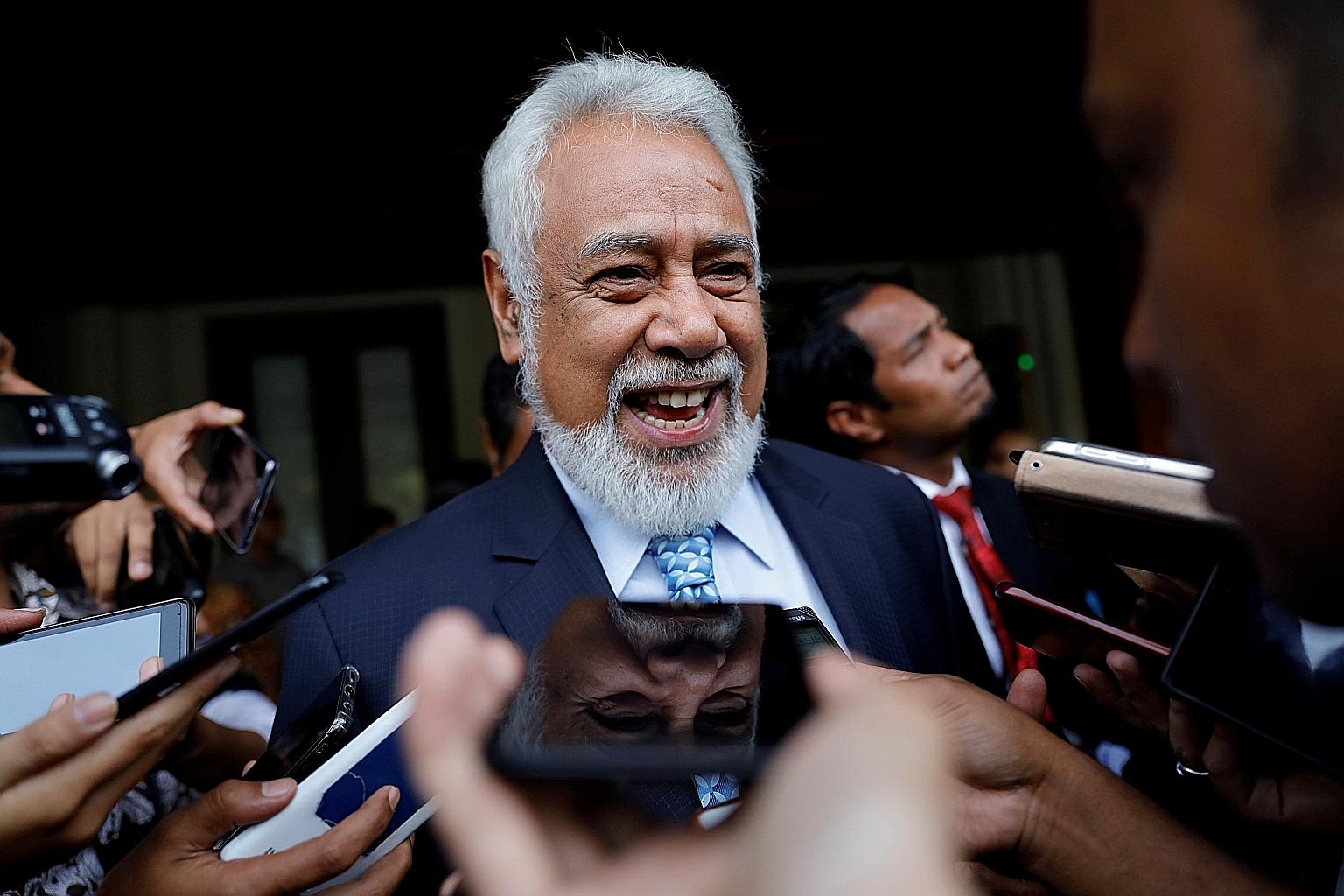 Former prime minister of Timor-Leste Xanana Gusmao last month announced he had formed a new coalition. PHOTO: REUTERS