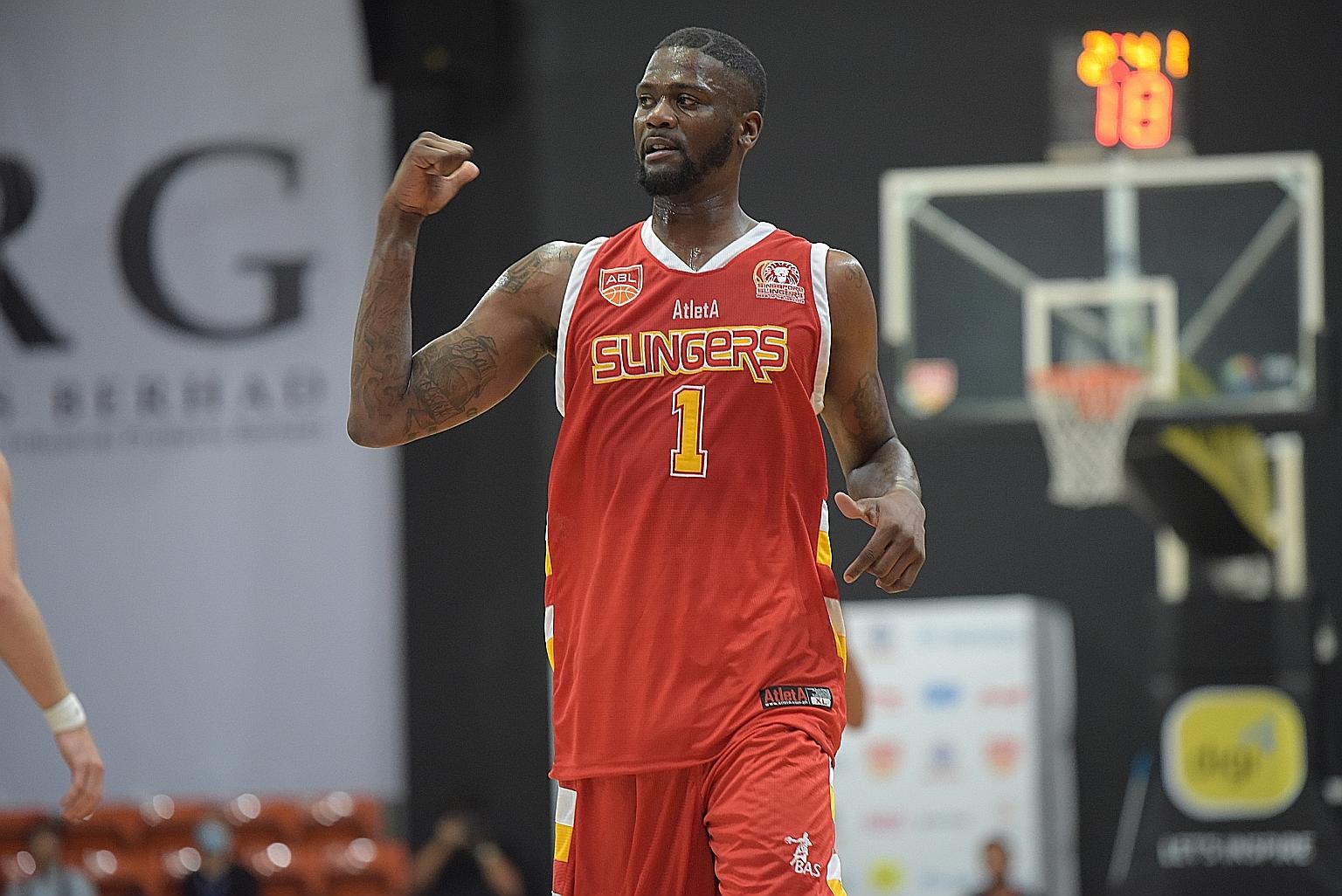 American Jameel McKay is set to make his home debut in the Slingers' next match on March 27 against Hong Kong Eastern at the OCBC Arena. PHOTO: ASEAN BASKETBALL LEAGUE