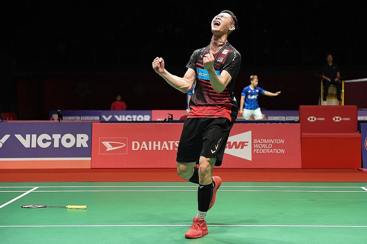 Lee Zii Jia during the Malaysia Masters in January, when he reached the last four. The 21-year-old, who has shot up the world rankings in the past year to No. 13, will play Danish second seed Viktor Axelsen in today's semi-finals. PHOTO: AGENCE FRANC