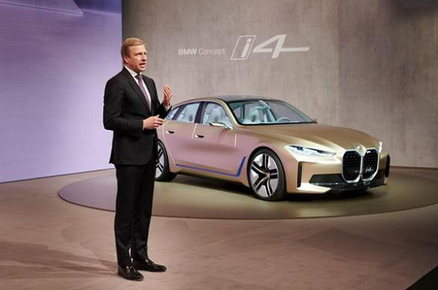 BMW chairman Oliver Zipse unveiled the new electric i4 concept on Wednesday.