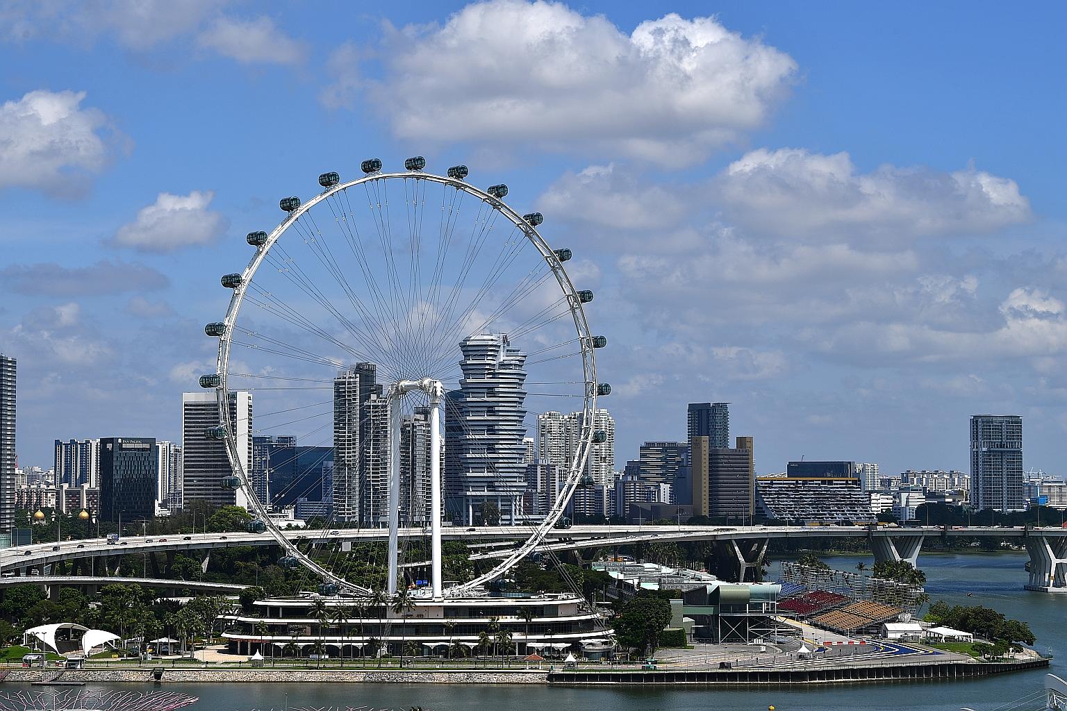 The flight operations of the Singapore Flyer were suspended by the Building and Construction Authority on Nov 19 last year due to a glitch affecting a section of the outer layer of one of the spoke cables.