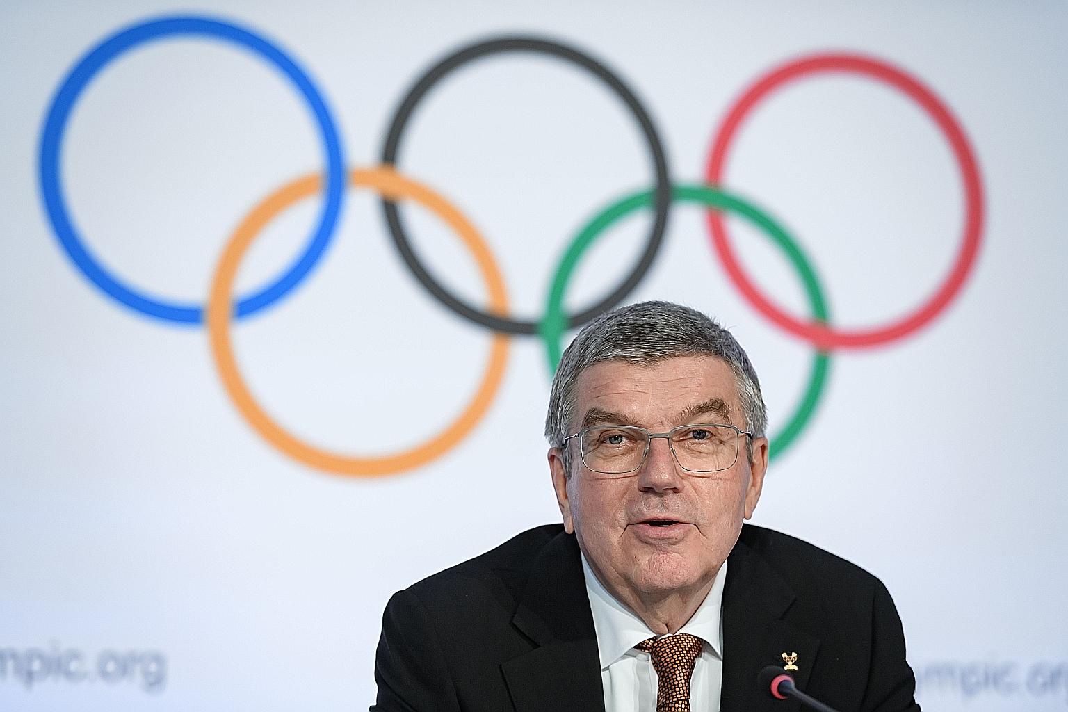 IOC president Thomas Bach says a cancellation of the Olympic Games is not on the agenda.