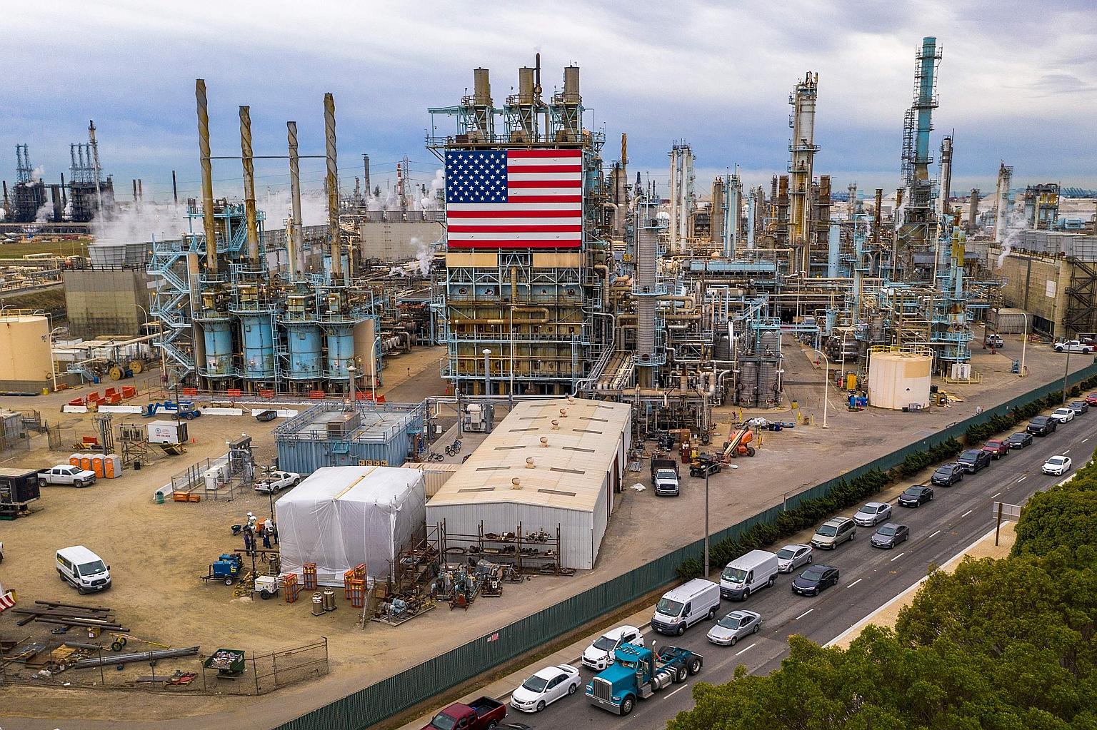 The Marathon Refinery in Carson, California. Talks between US President Trump and titans of America's oil industry on Friday ended without any public declaration of a plan to curtail domestic output.