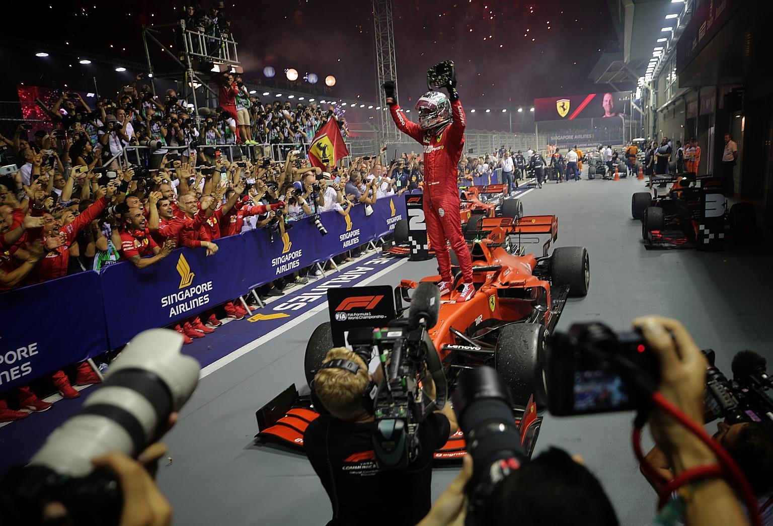 Last year's Singapore Grand Prix, won by Ferrari's Sebastian Vettel, drew a three-day total of 268,000 spectators. The fate of this year's race is anyone's guess, with the coronavirus pandemic delaying the start to the F1 season.