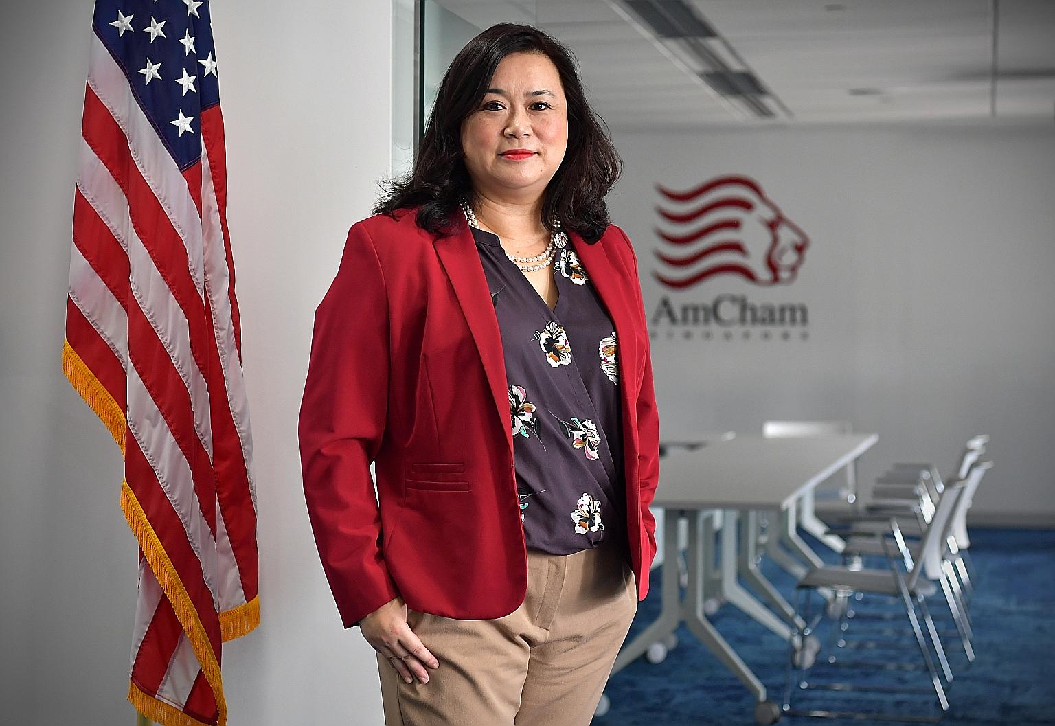 AmCham CEO Lei Hsien-Hsien said confidence in Singapore is strong and American firms remain committed to their operations here. The chamber intends to roll out an SME ACCelerate scheme in the third quarter of this year to train and develop small busi