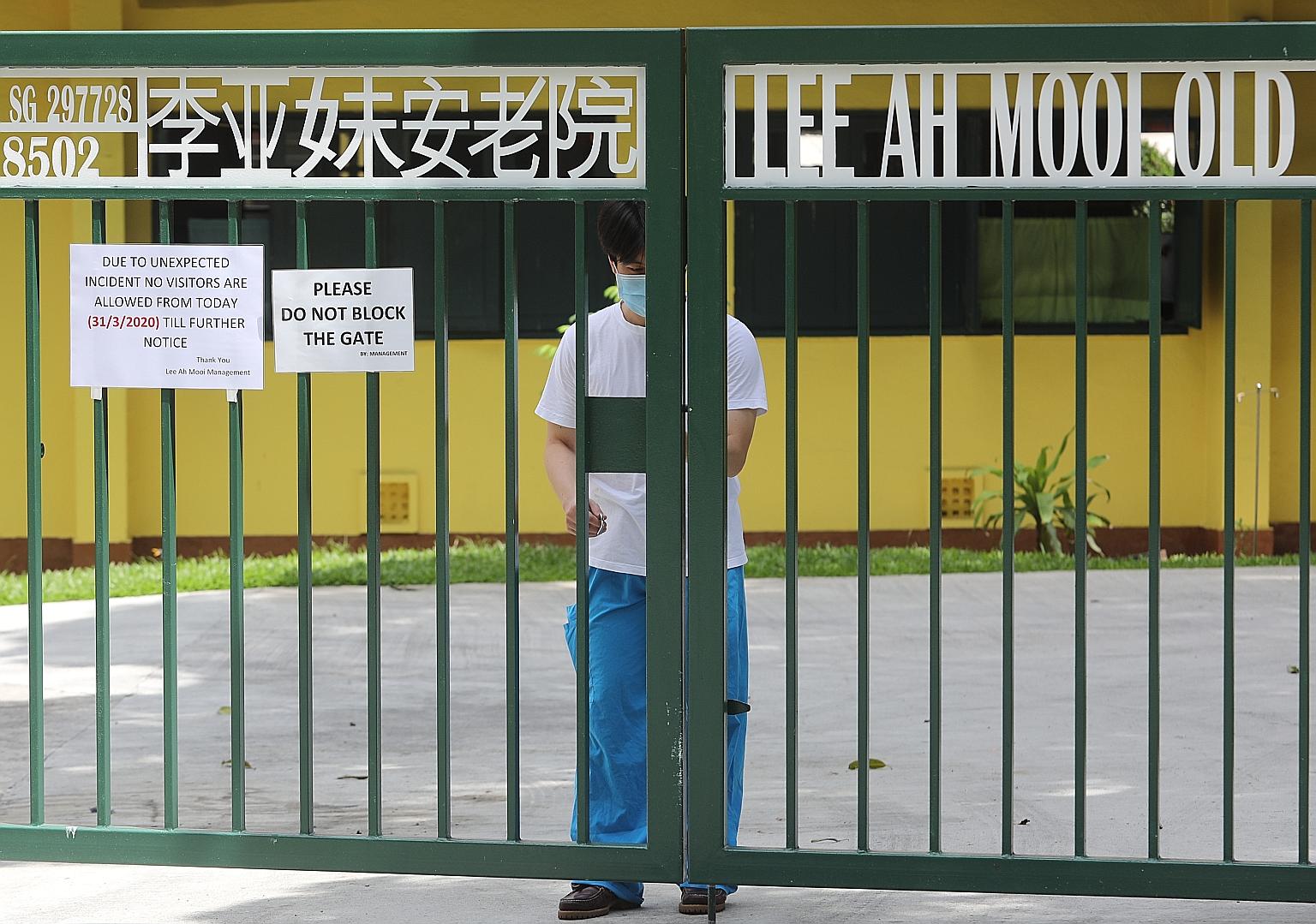 Once the first coronavirus case was detected at Lee Ah Mooi Old Age Home on March 31, all staff at the Thomson Lane home were immediately quarantined.