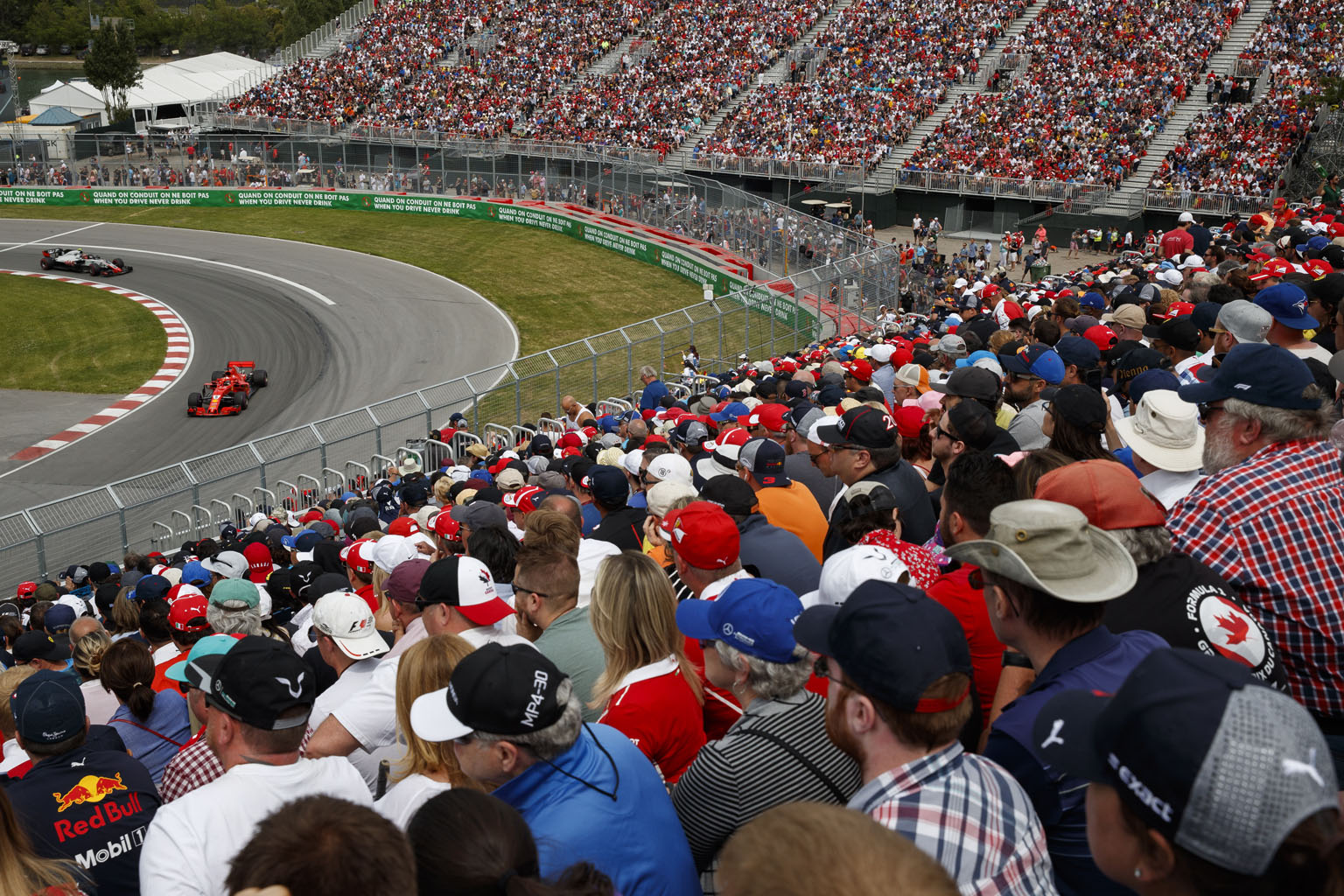 Ferrari driver Sebastian Vettel on his way to winning the 2018 Canadian Grand Prix at the Gilles Villeneuve circuit in Montreal. This year's event on June 14 became the ninth race to be canned owing to the coronavirus pandemic. PHOTO: EPA-EFE