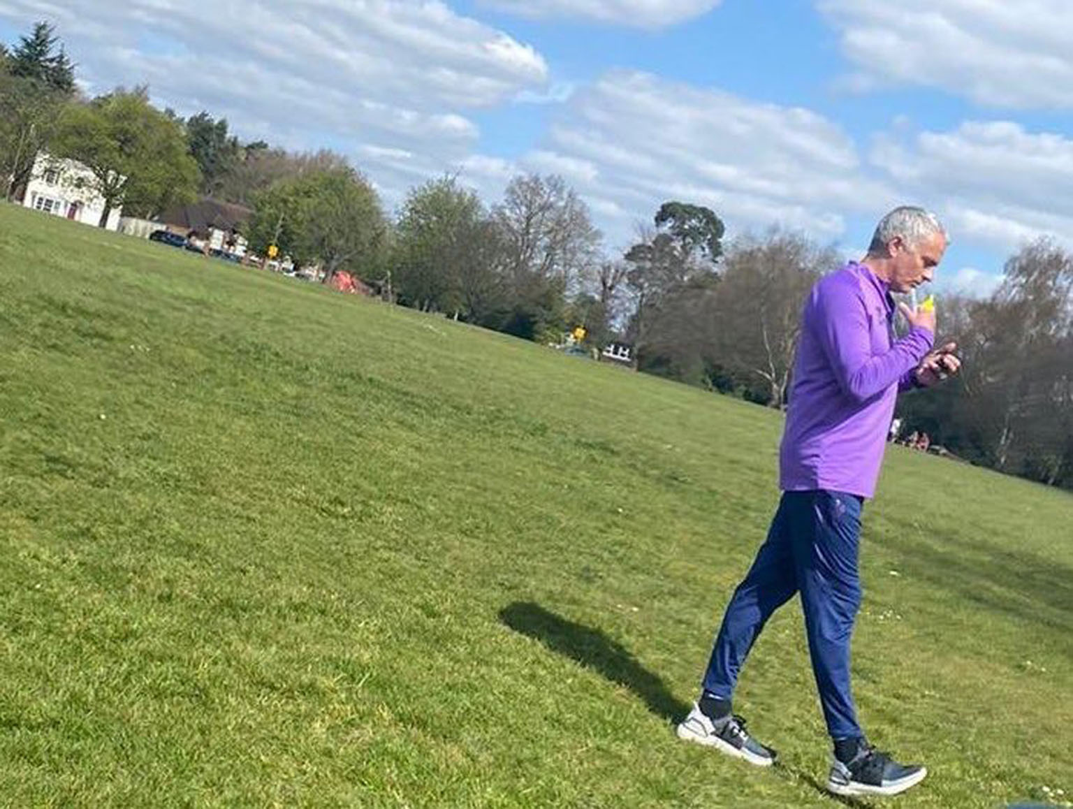 Jose Mourinho was pictured by a park-goer to be conducting a session with much-maligned midfielder Tanguy Ndombele at a park in London. The Tottenham manager has apologised for breaching social distancing rules. PHOTO: TWITTER/ DAILY-HOTSPUR