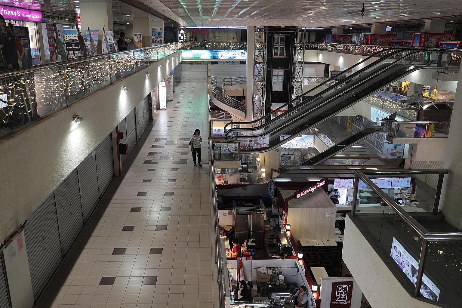 A deserted People's Park Complex on the first day of circuit breaker measures last Tuesday. The Covid-19 (Temporary Measures) Act covers contracts for rentals in the industrial and commercial sectors.