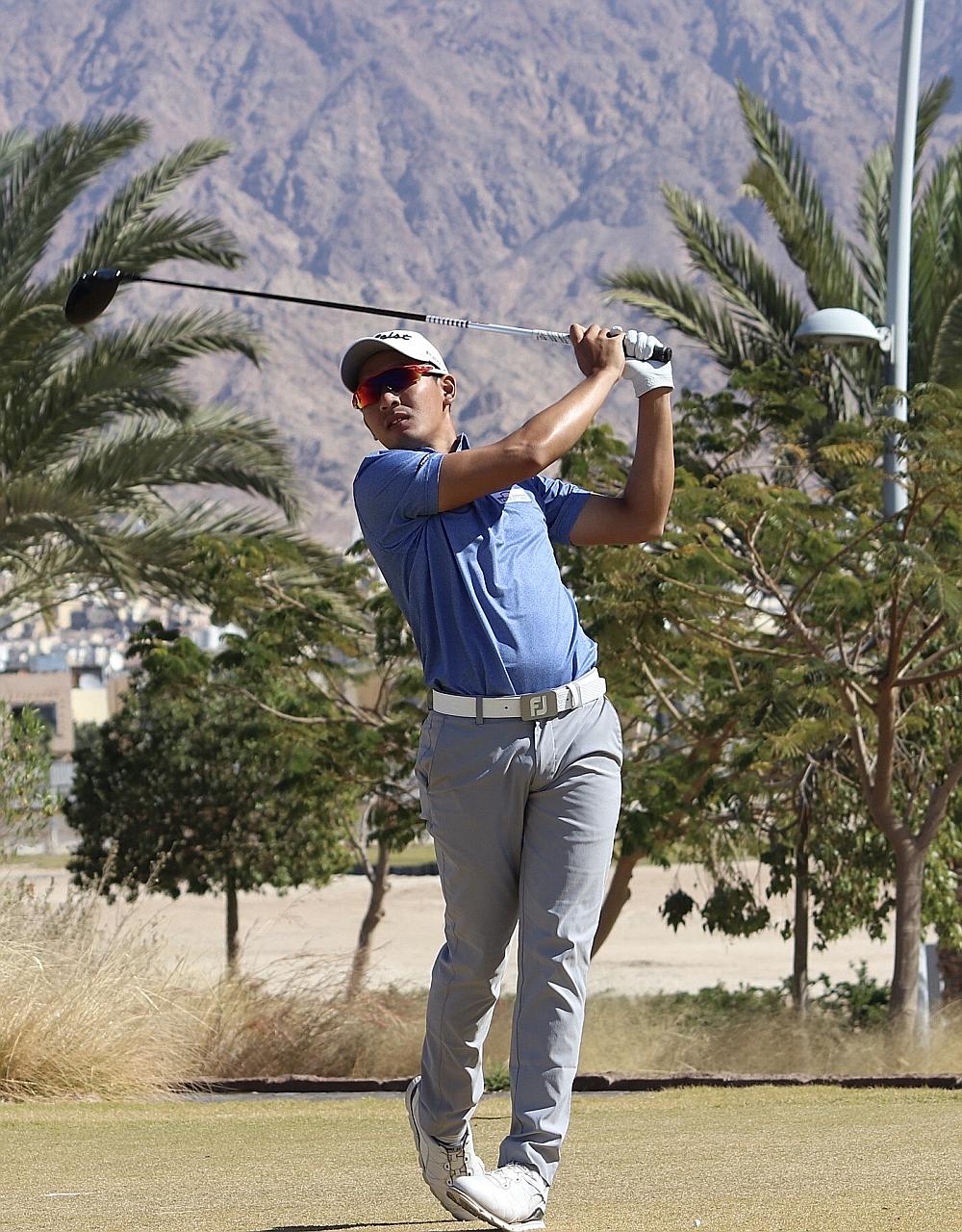 Singaporean golfer Abdul Hadi Uda Thith at February's Journey to Jordan 1 tournament. He has competed in just three events this year, after the coronavirus pandemic caused events to be cancelled. PHOTO: MENA TOUR