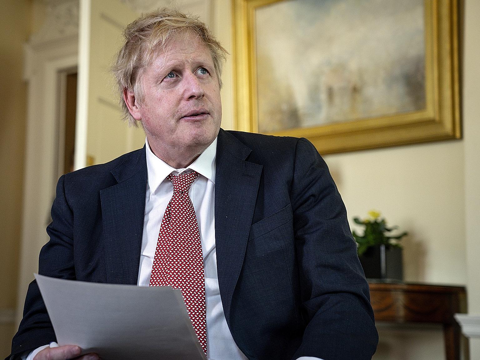 A handout photo showing British Prime Minister Boris Johnson thanking the National Health Service in a video message on Sunday. With Mr Johnson out of hospital, the political truce that prevailed in London while his life was in danger is over.