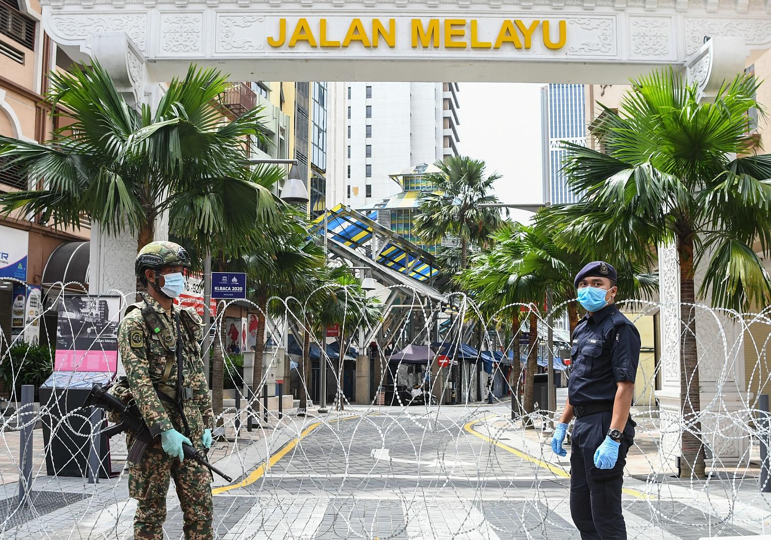 Barbed wire fences have gone up in the Jalan Masjid India district after more than 40 people in the area tested positive for Covid-19.