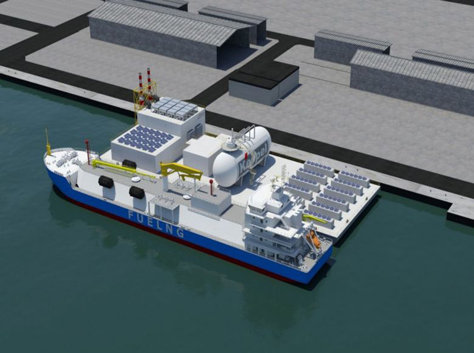 An artist's impression of the floating living lab, an offshore test bed that will be the first of its kind here. It will also have liquefied natural gas bunkering facilities for harbour craft and small vessels.