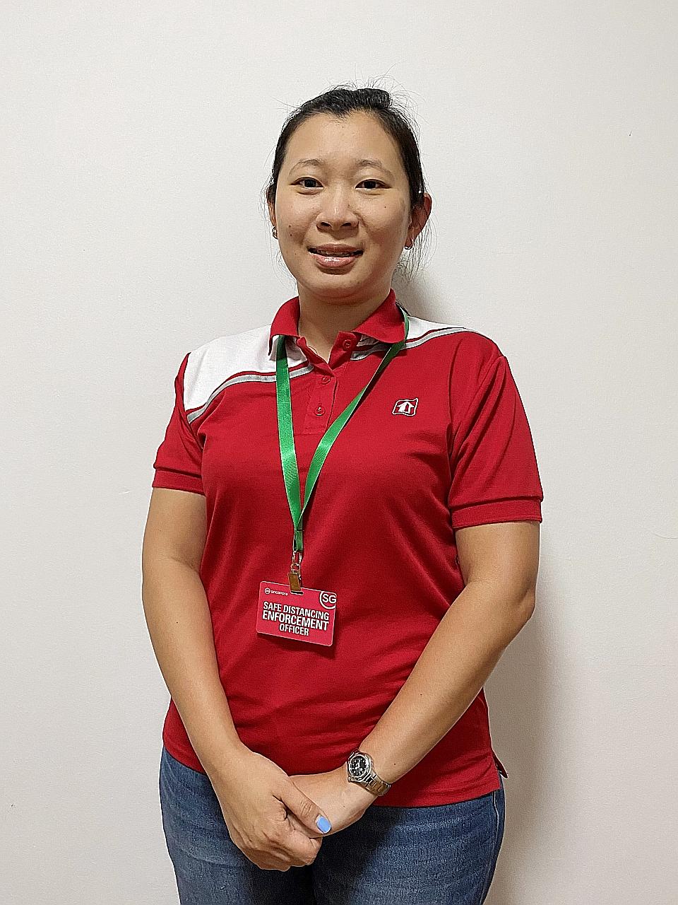Ms Yeow Tow Pin, a principal accountant at HDB deployed as an enforcement officer, says that kind words from the public give her a boost.