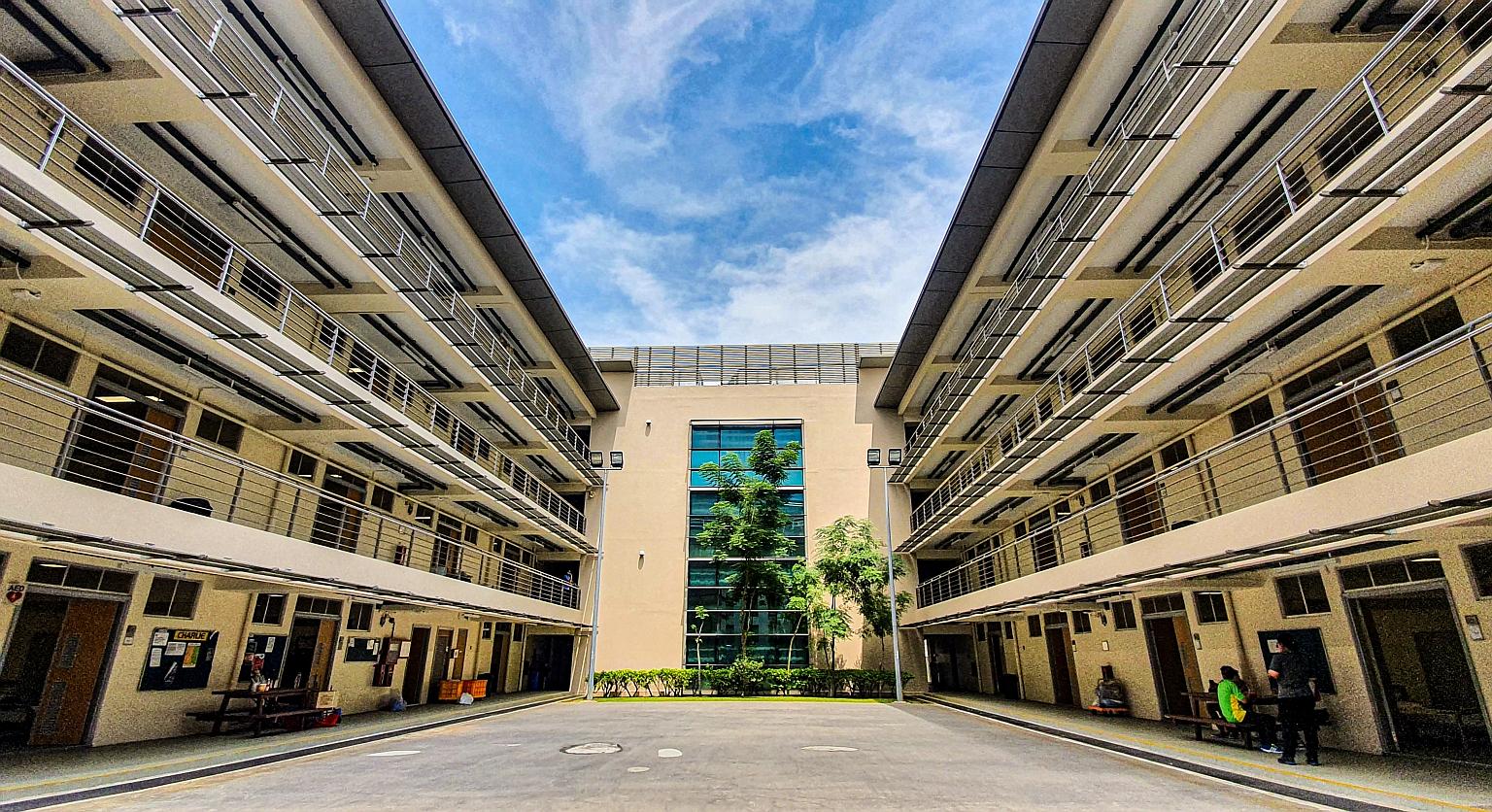 A dormitory block at the Home Team Academy in Old Choa Chu Kang Road, where about 370 workers in essential services are staying.