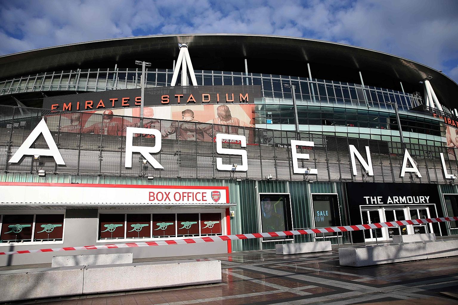 An empty Emirates Stadium on March 13, when Premier League games were suspended. The top-flight clubs are committed to finishing the season even though no deadline has been set. 
