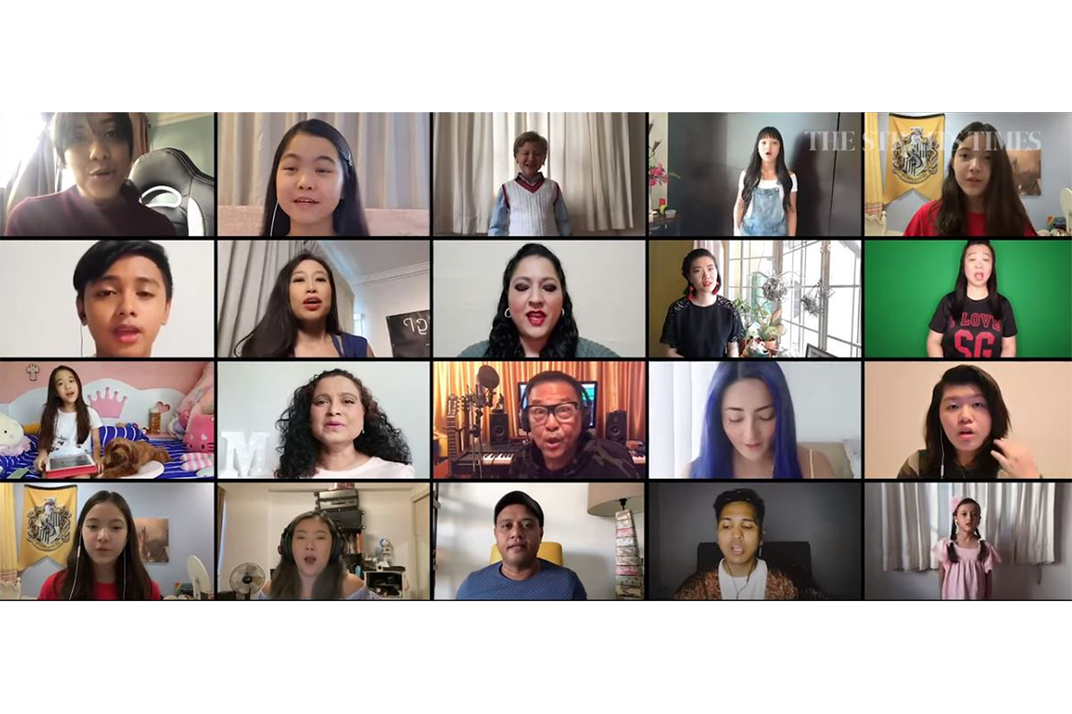 Screengrab from the video for Stay At Home, Singapore, a topical take on the National Day Parade song Count On Me, Singapore.