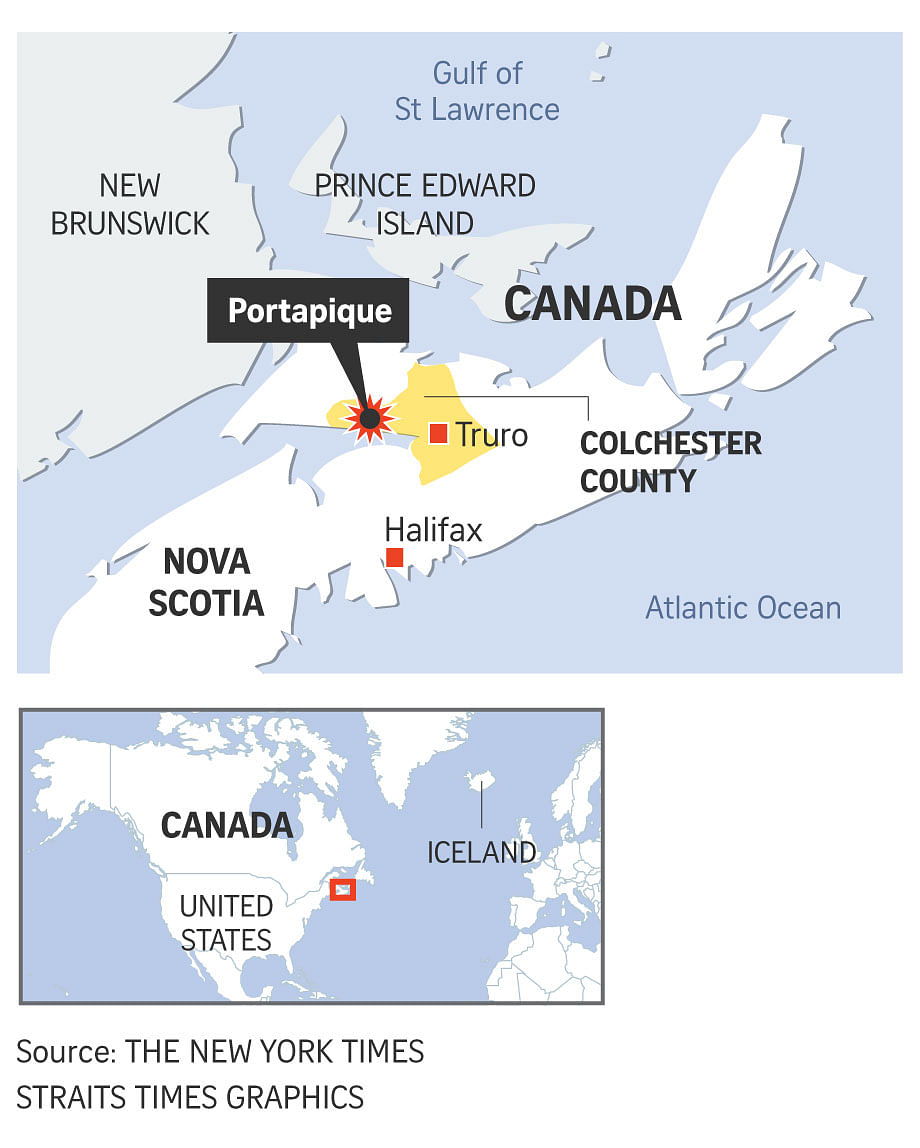 Map Of Portapique Nova Scotia Gunman Kills At Least 16 In Nova Scotia In Canada's Worst Mass Shooting |  The Straits Times