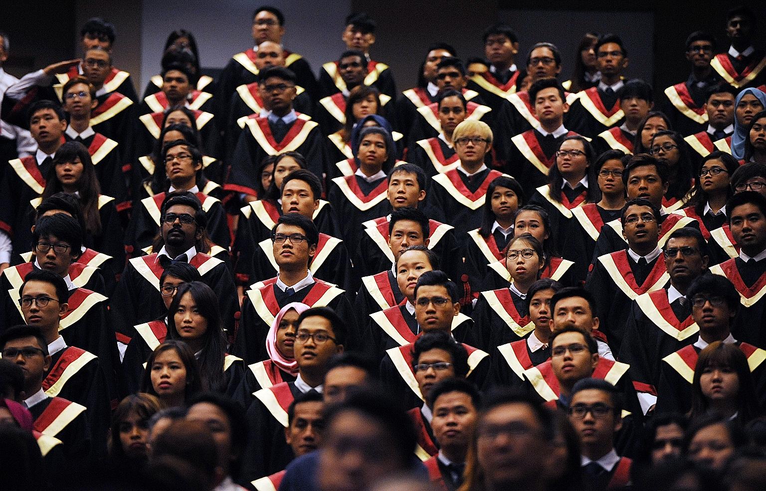 A graduation ceremony at ITE College Central. Fresh ITE, polytechnic and university graduates can apply for SGUnited Traineeships at over 280 companies and organisations. The Government, which has set aside $100 million for the scheme, will fund 80 p