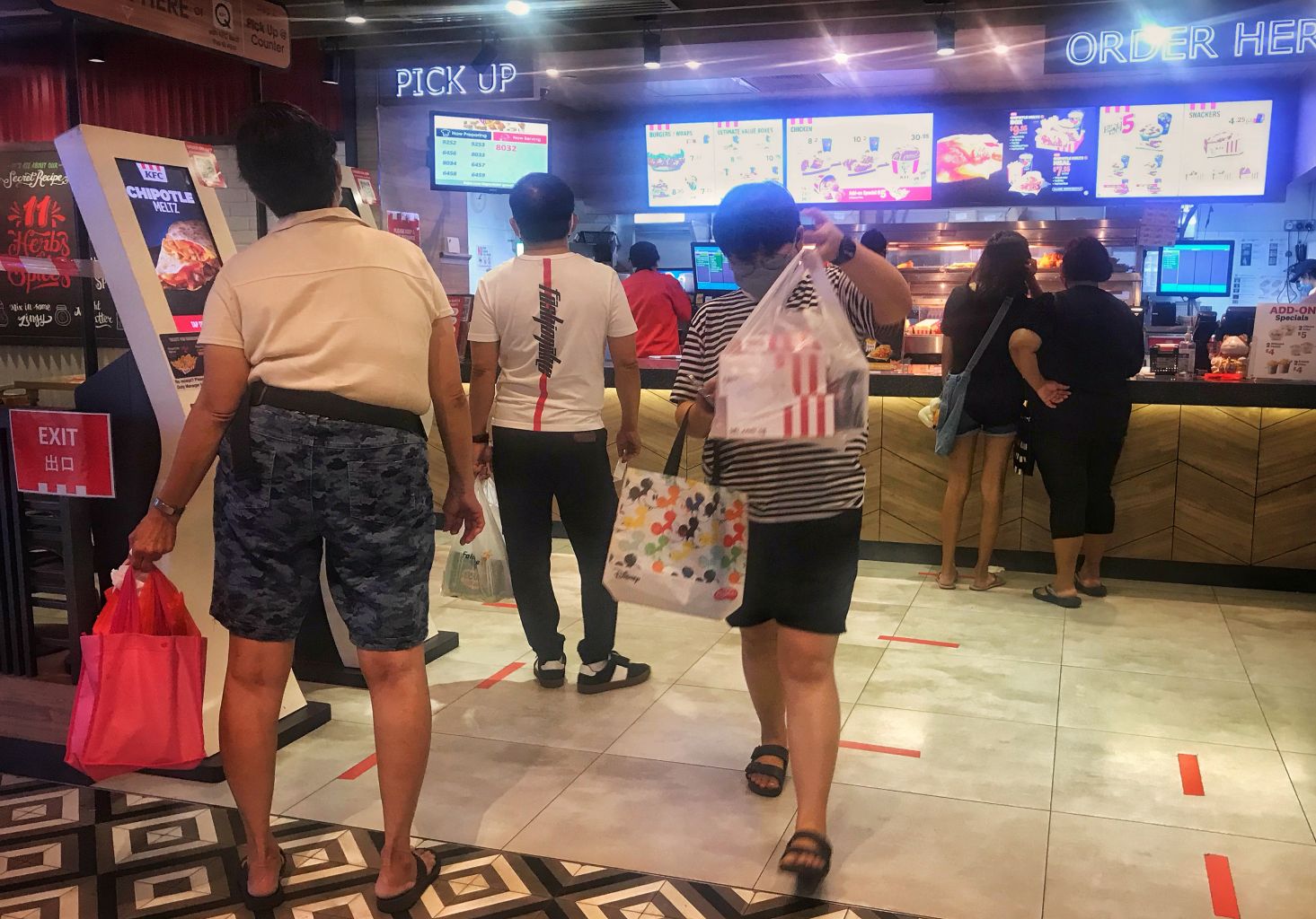 Customers at the KFC outlet at Tiong Bahru Plaza during lunchtime last Monday, a day after McDonald’s shut all its outlets temporarily.