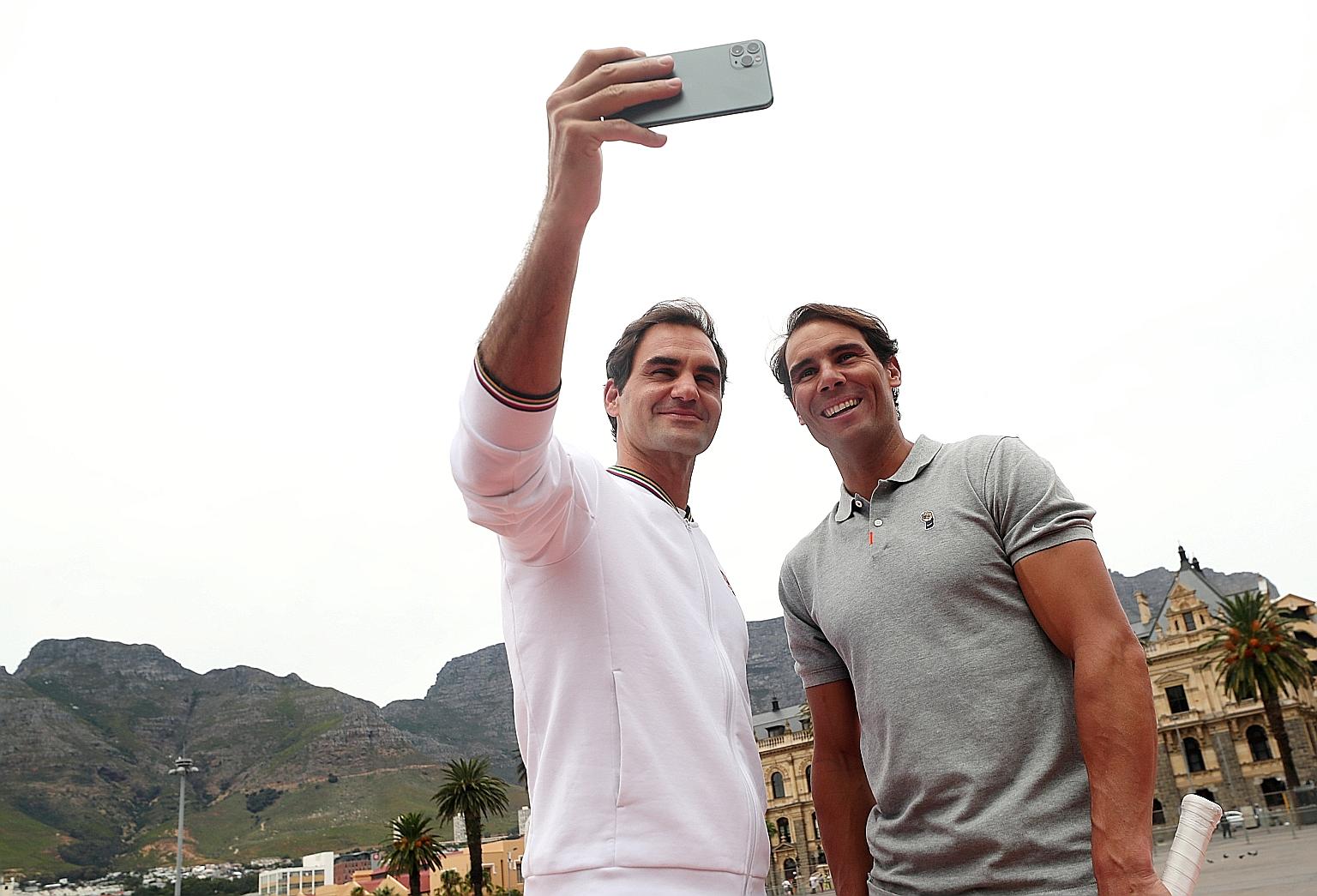 Twenty-time Grand Slam champion Roger Federer (left) tweeted a suggestion to merge the men's and women's tennis bodies last week. World No. 2 Rafael Nadal is one of the top players to voice support for the move.