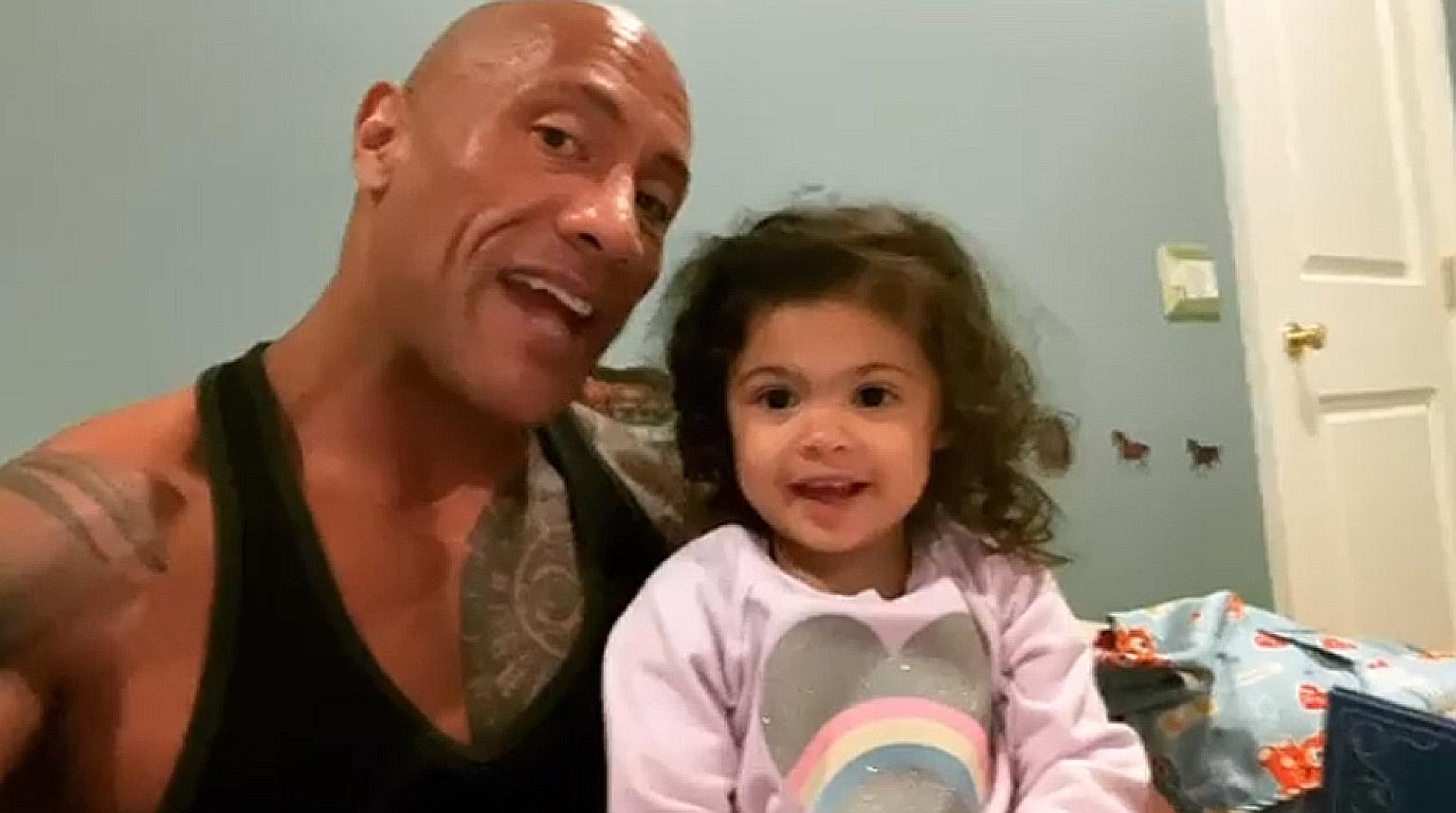 Dwayne Johnson shares video of him singing daughter to sleep The