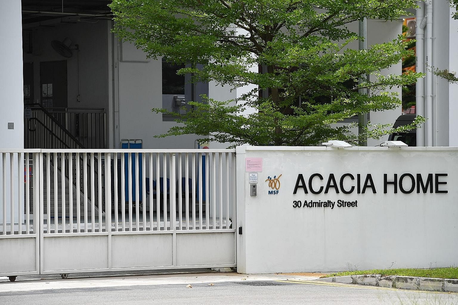 Twelve more residents and two employees at Acacia Home were found to have Covid-19, after a resident was diagnosed earlier. ST PHOTO: CHONG JUN LIANG