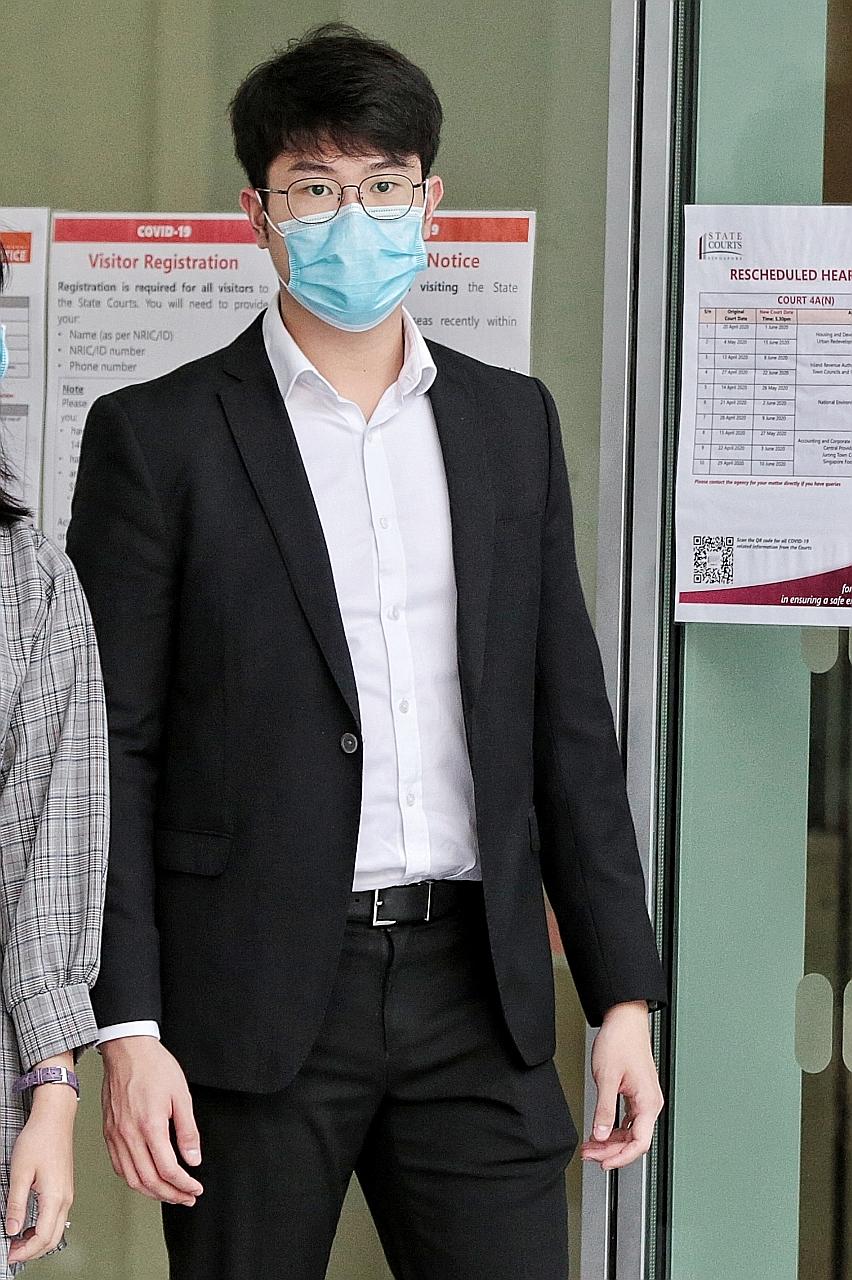 Tay Chun Hsien was fined $1,500. His lawyer said he committed the offence after he mistakenly thought that the quarantine order ended at midnight on March 22 instead of noon that day. PHOTO: LIANHE ZAOBAO