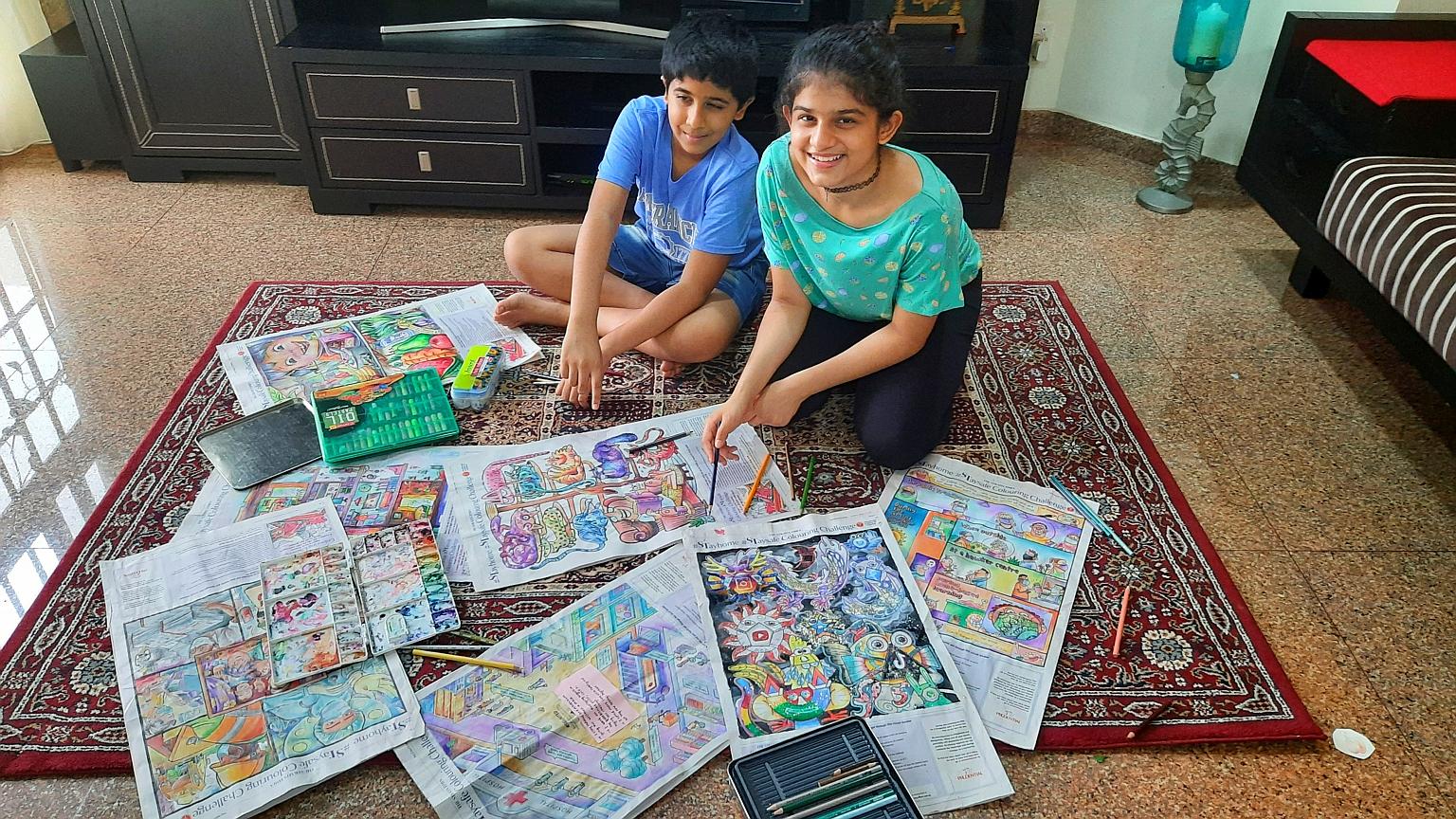 Sanchita Dhareshwar used a variety of mediums to colour the visuals, with her brother Shantanu putting the finishing touches on them.