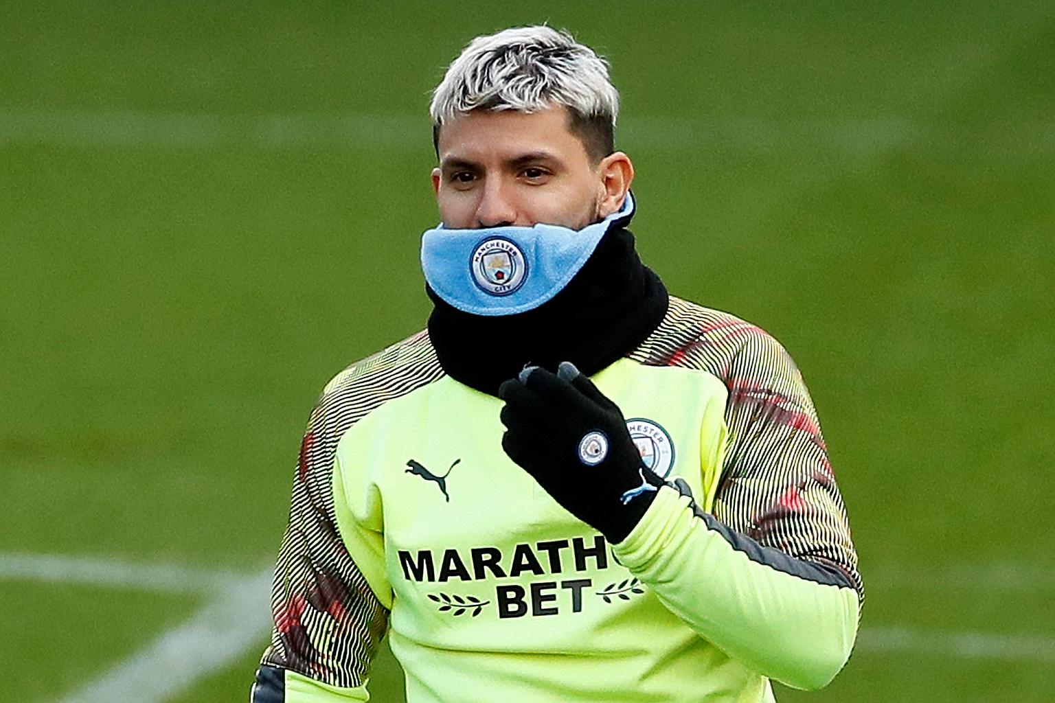 Manchester City striker Sergio Aguero is among several players who have voiced their reservations about returning to football while the Covid crisis is still raging. PHOTO: REUTERS