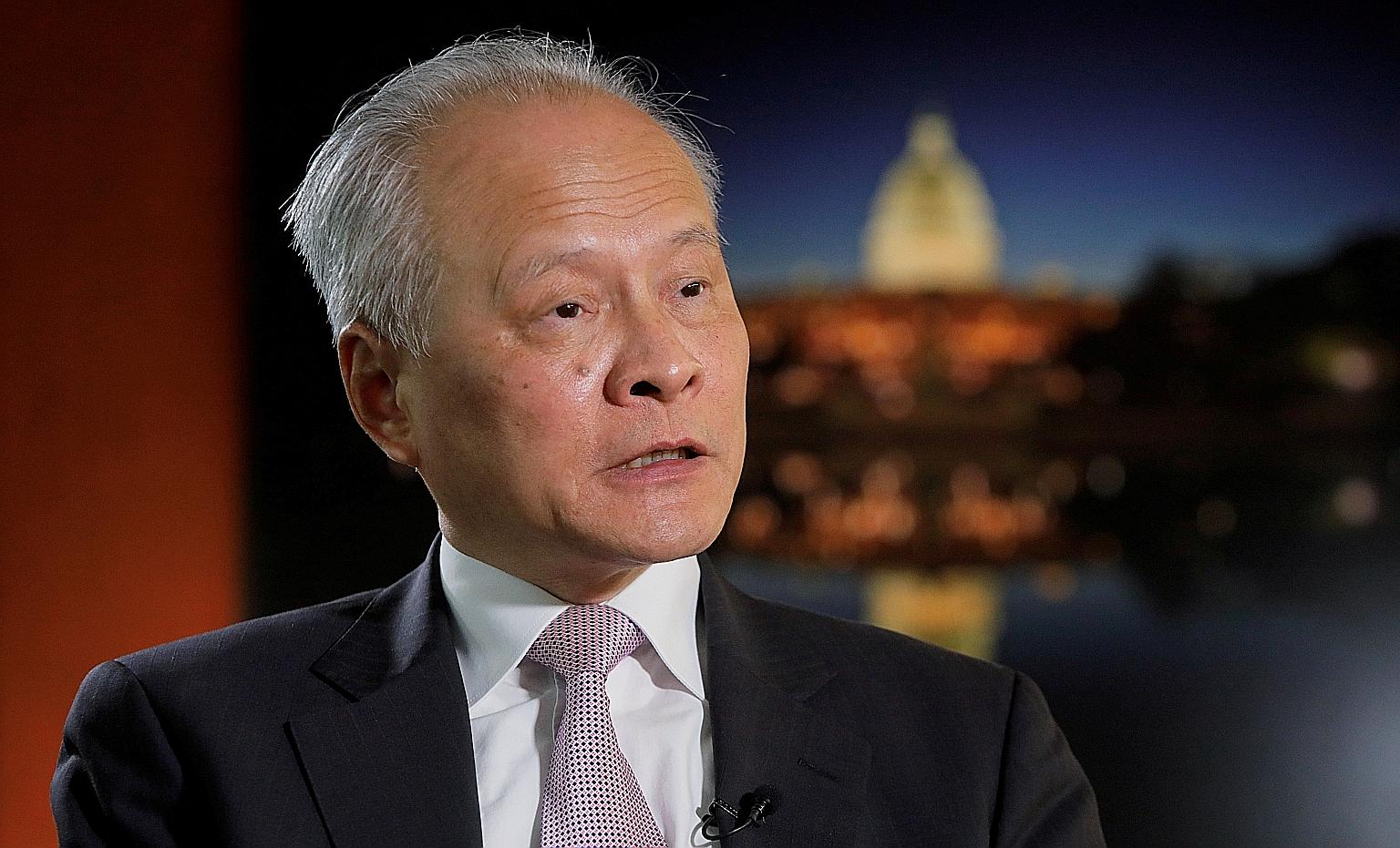 Mr Cui Tiankai issued a call to rebuild trust between the US and China. PHOTO: REUTERS