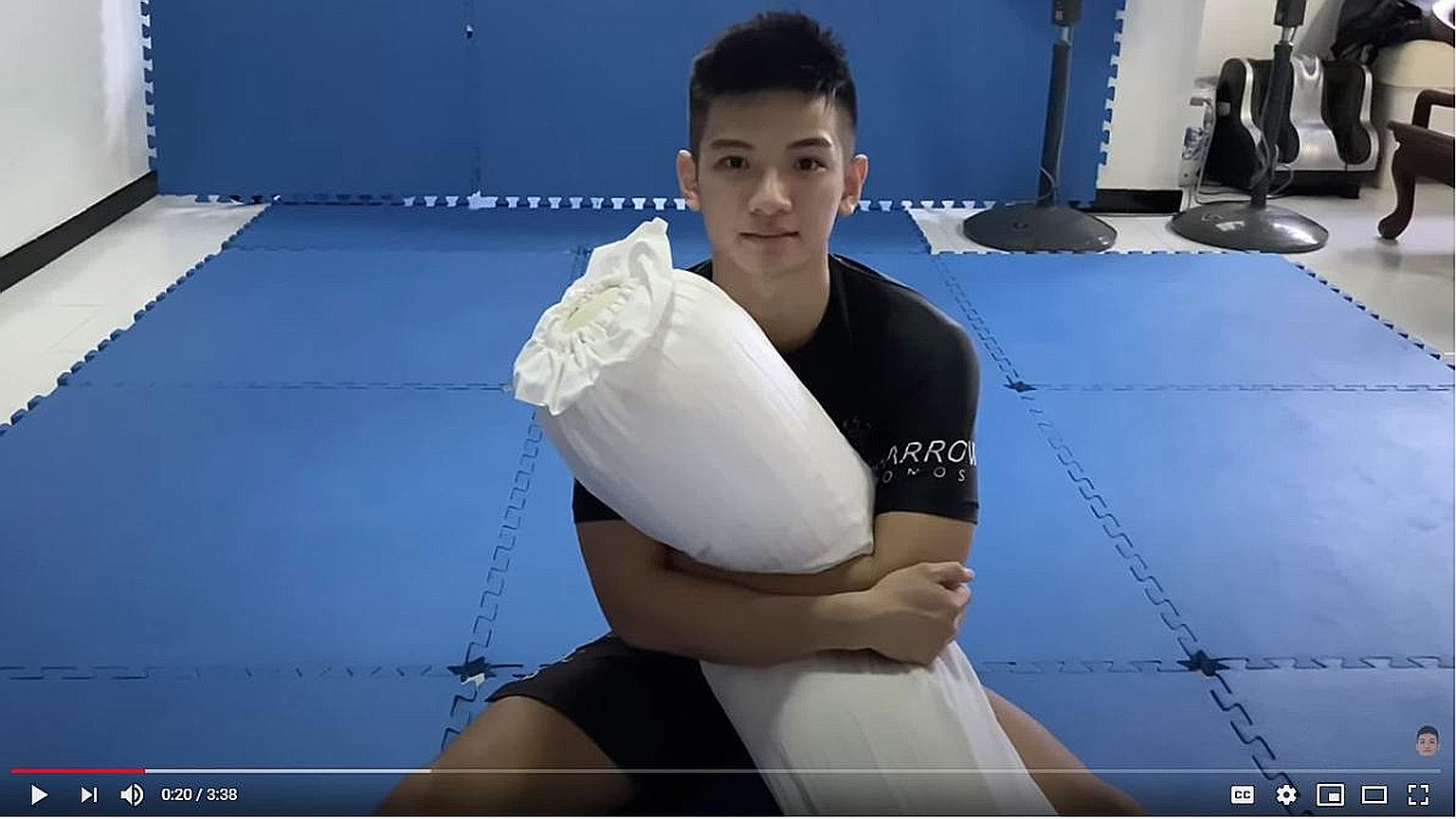 Jiu-jitsu fighter Daryl Chia was lying in bed when he thought of another way to use his bolster.