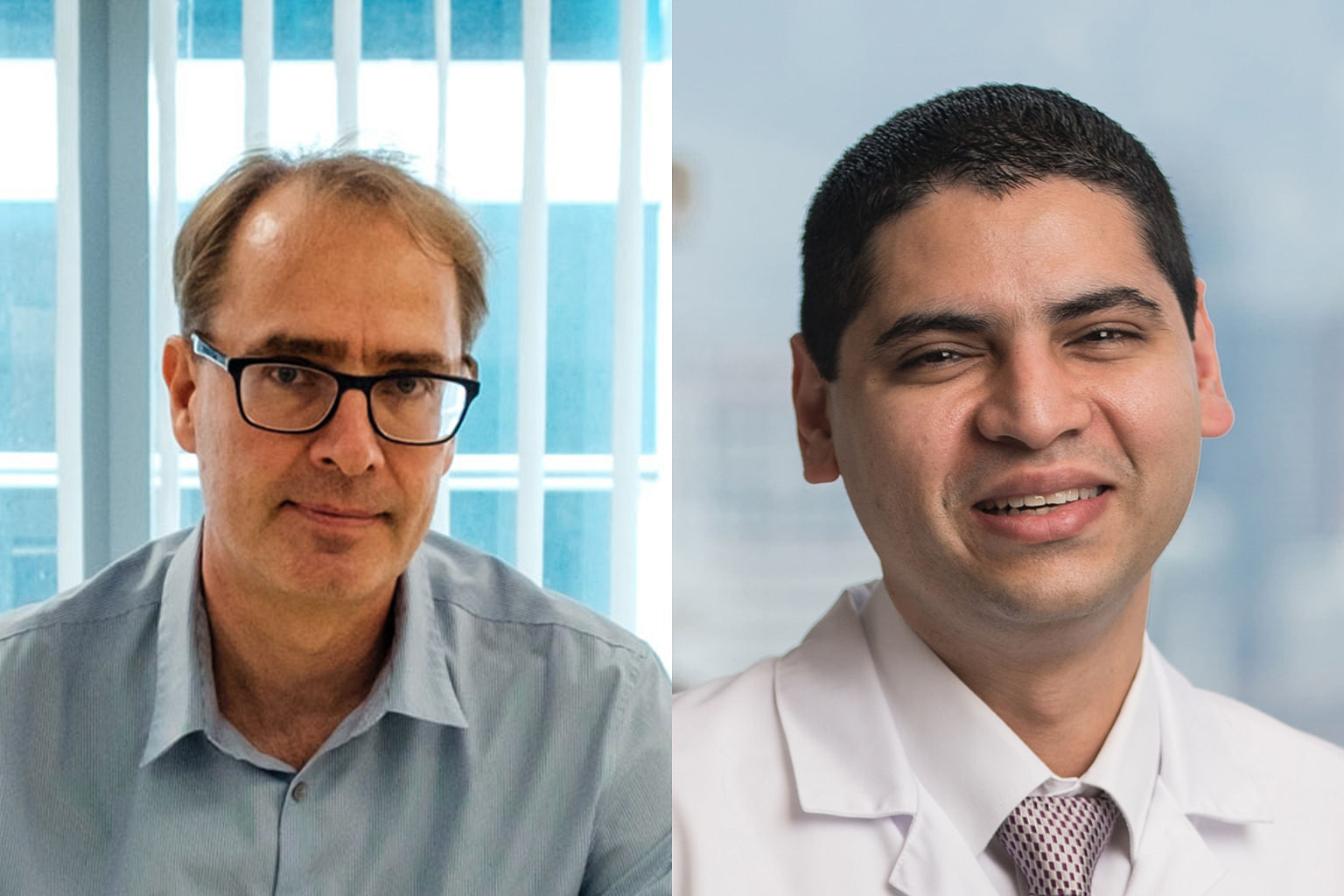 Professor Stephan Schuster (left) and Assistant Professor Sanjay Chotirmall are studying the ecosystem of microorganisms in the homes of patients with chronic respiratory illnesses, and following their disease course.