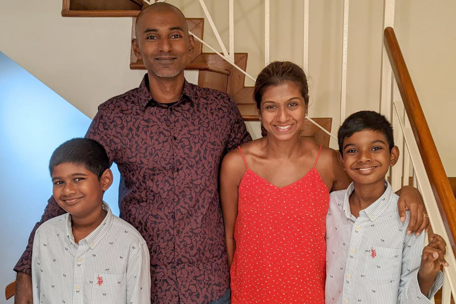 Ms Judith Alagirisamy – with her husband, Mr Savarimuthu Xavier, and their sons, Micah (right) and Ezra – is enjoying the unhurried time spent with the family during the circuit breaker period at home. 