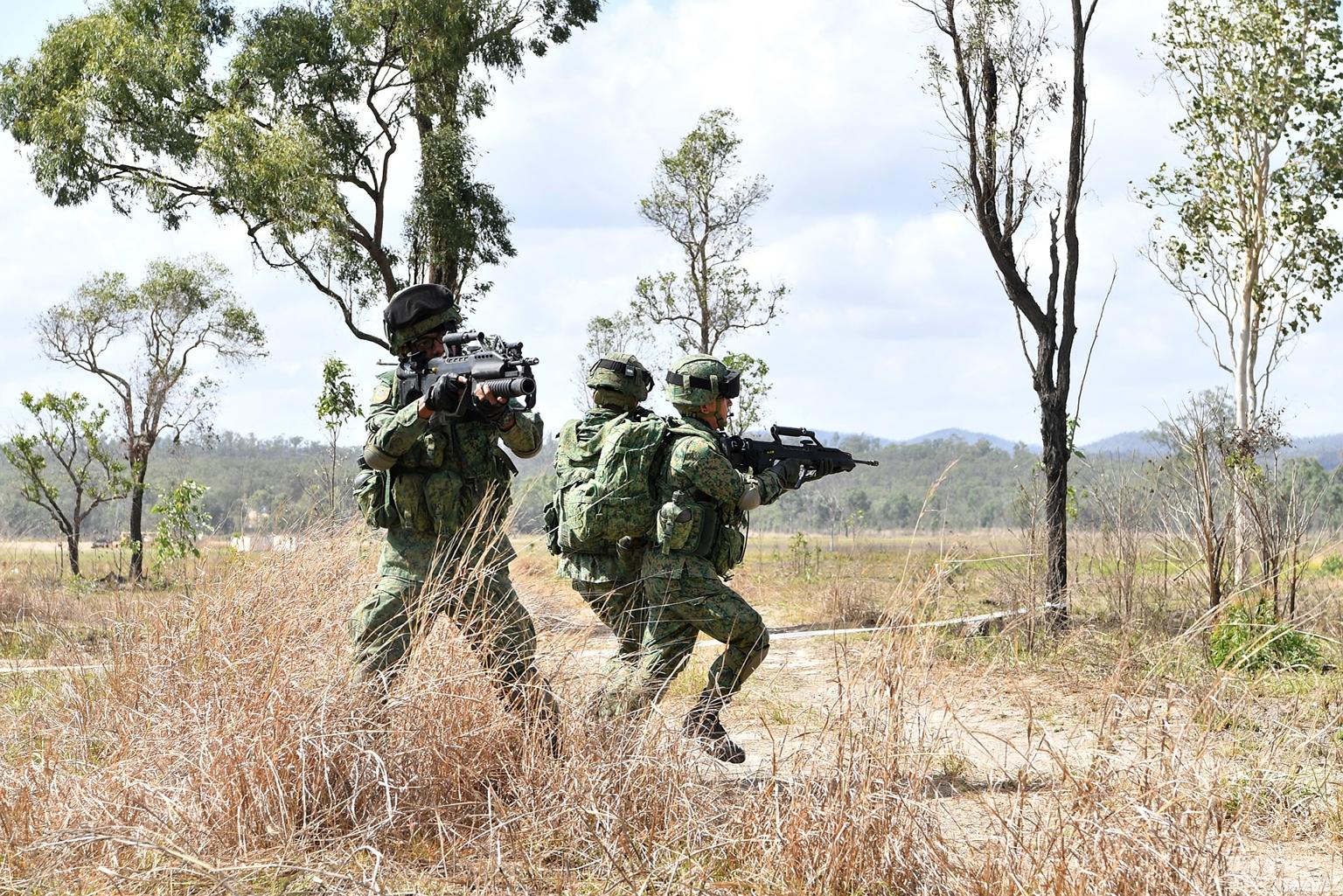Singapore Armed Forces troops taking part in Exercise Wallaby in Australia last year. The exercise, Singapore's biggest overseas, is among those suspended because of Covid-19. Exercise Wallaby is usually held in the later part of the year at the Shoa